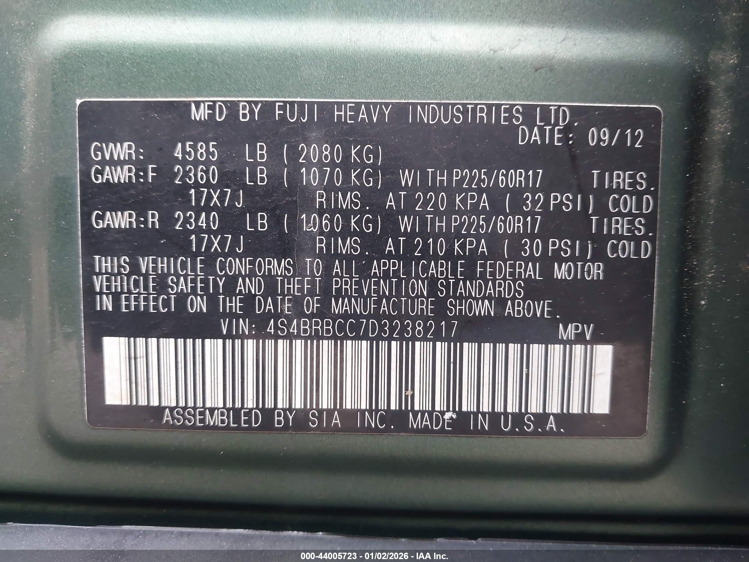 SUBARU OUTBACK image 9