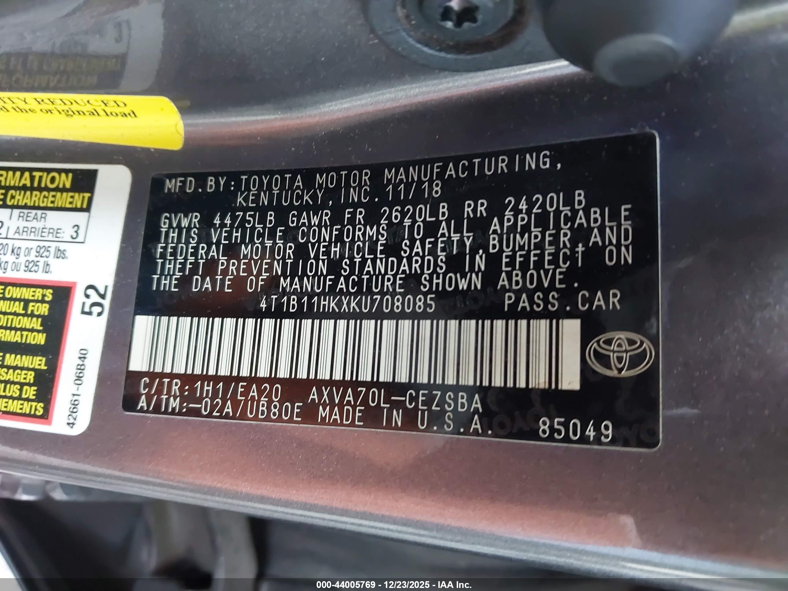 TOYOTA CAMRY image 9