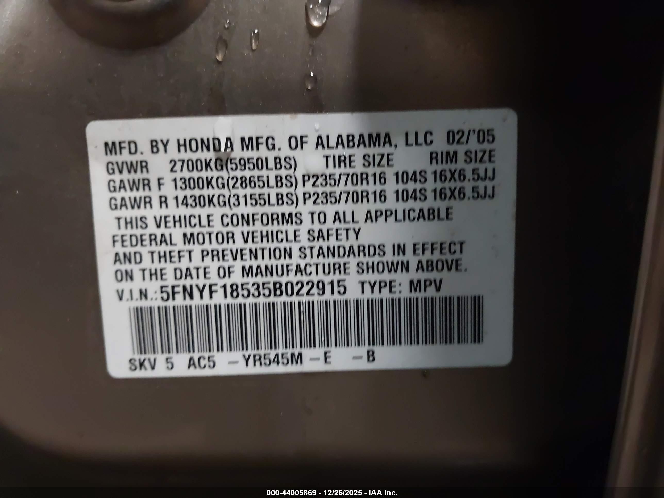 HONDA PILOT image 9