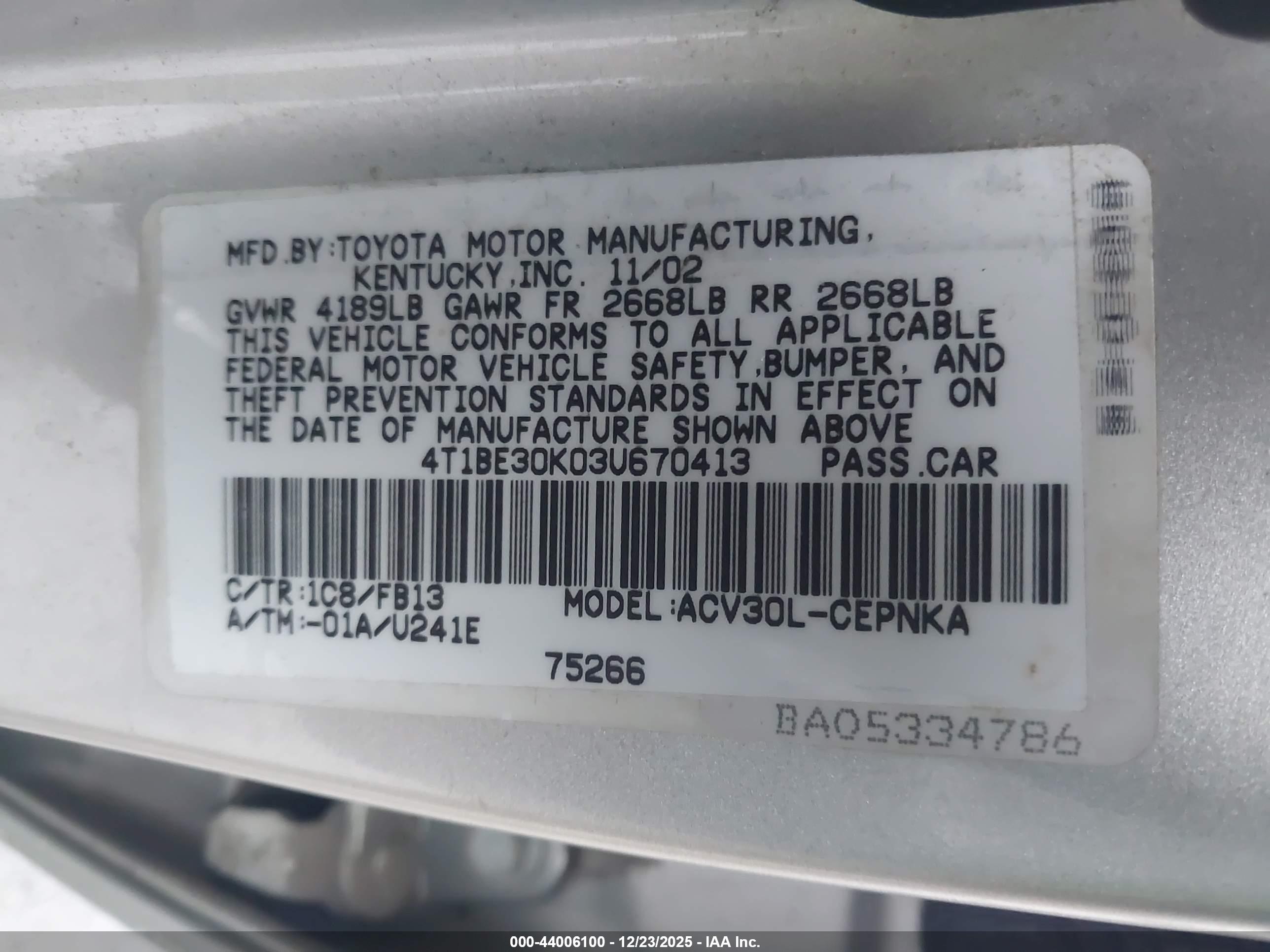 TOYOTA CAMRY image 9