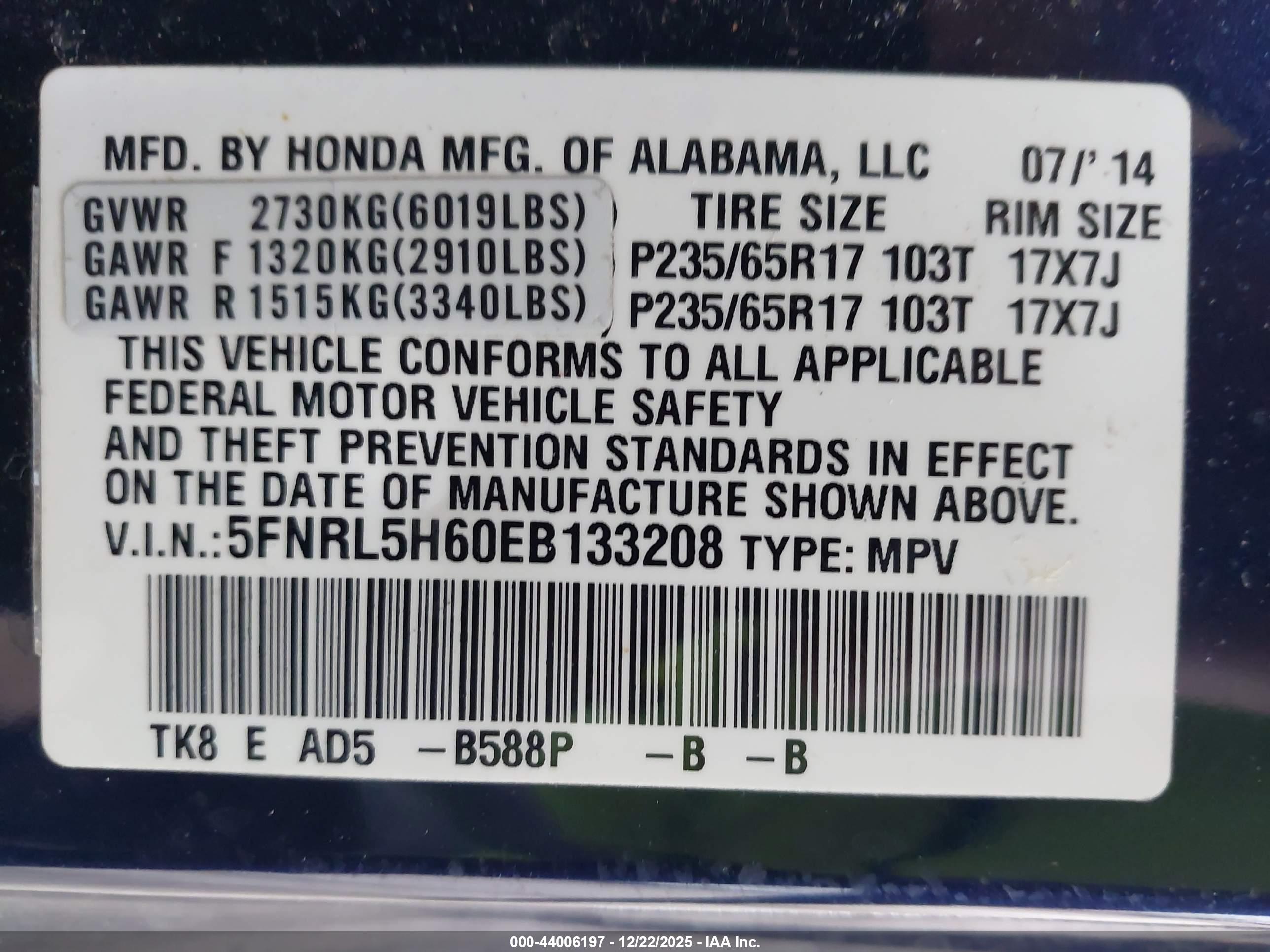 HONDA ODYSSEY image 9