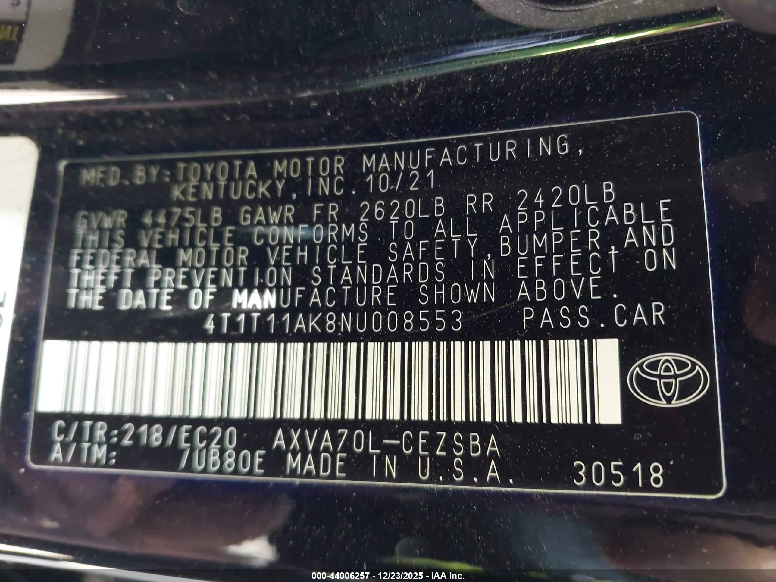 TOYOTA CAMRY image 9