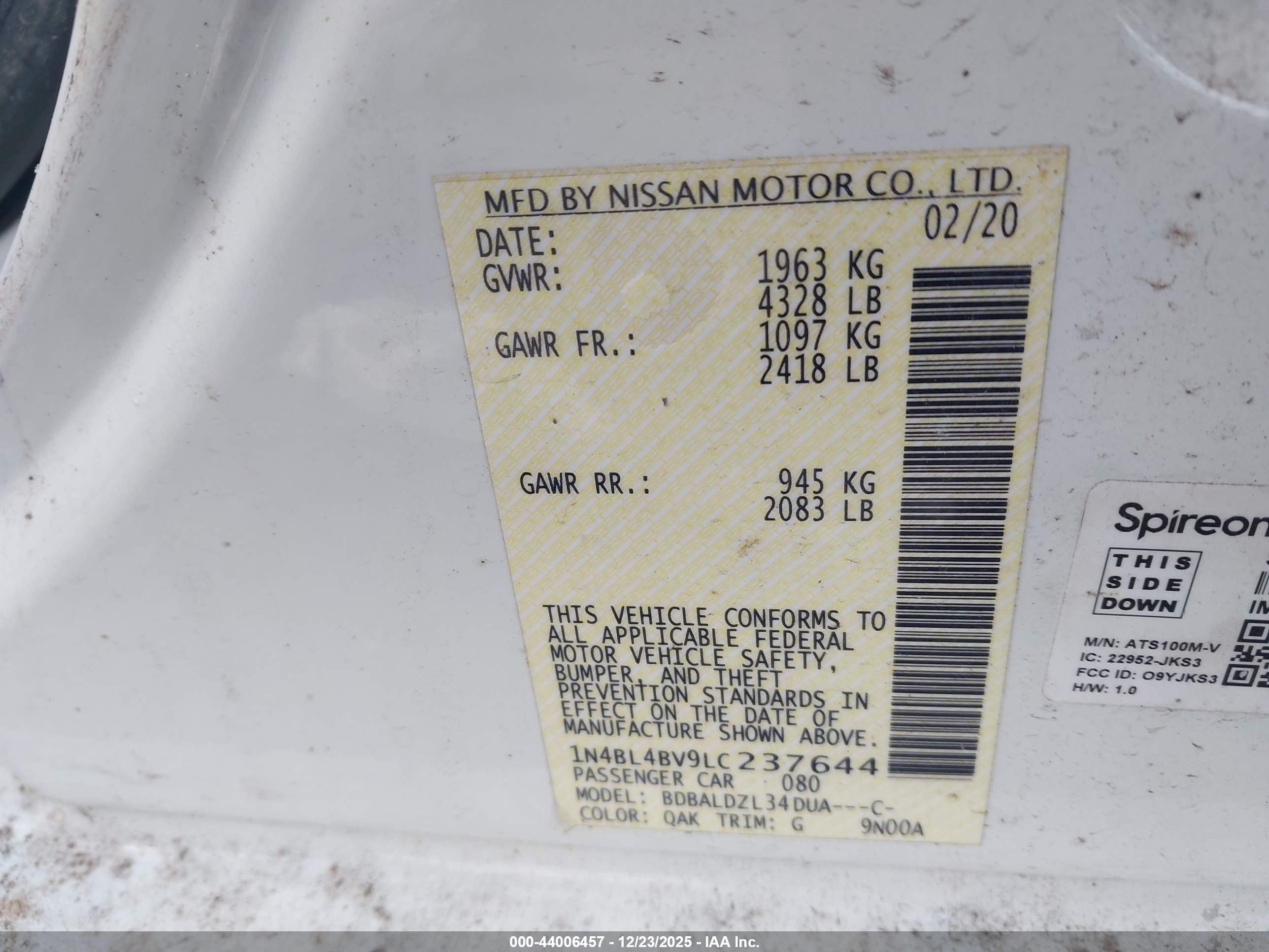 NISSAN ALTIMA image 9