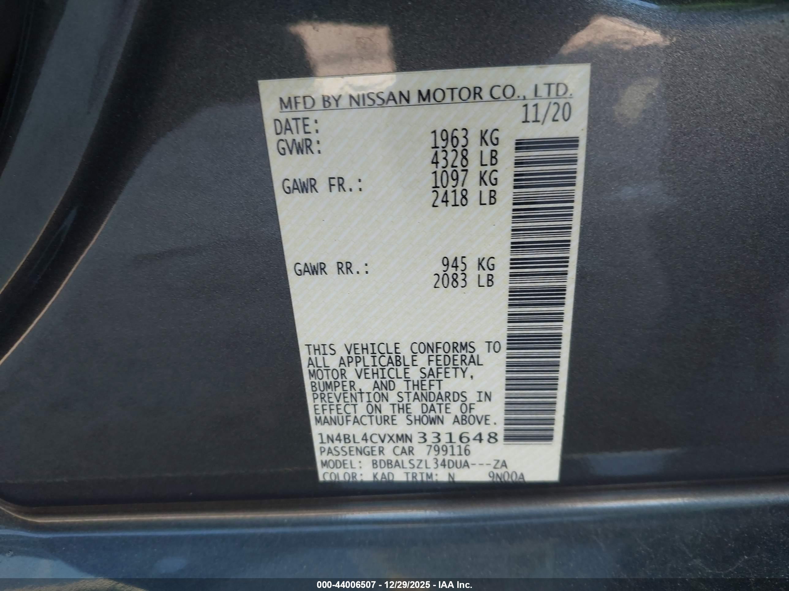 NISSAN ALTIMA image 9