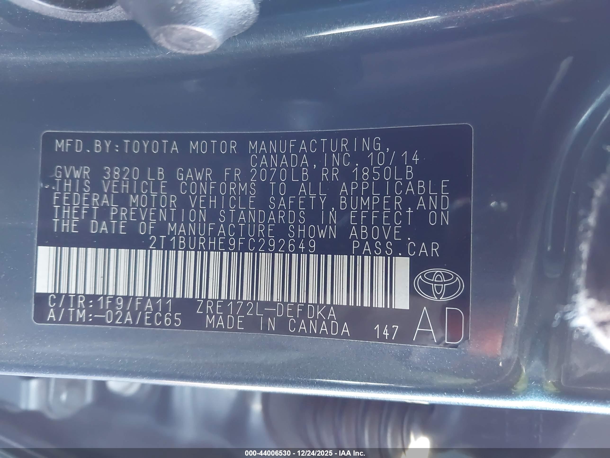 TOYOTA COROLLA image 9