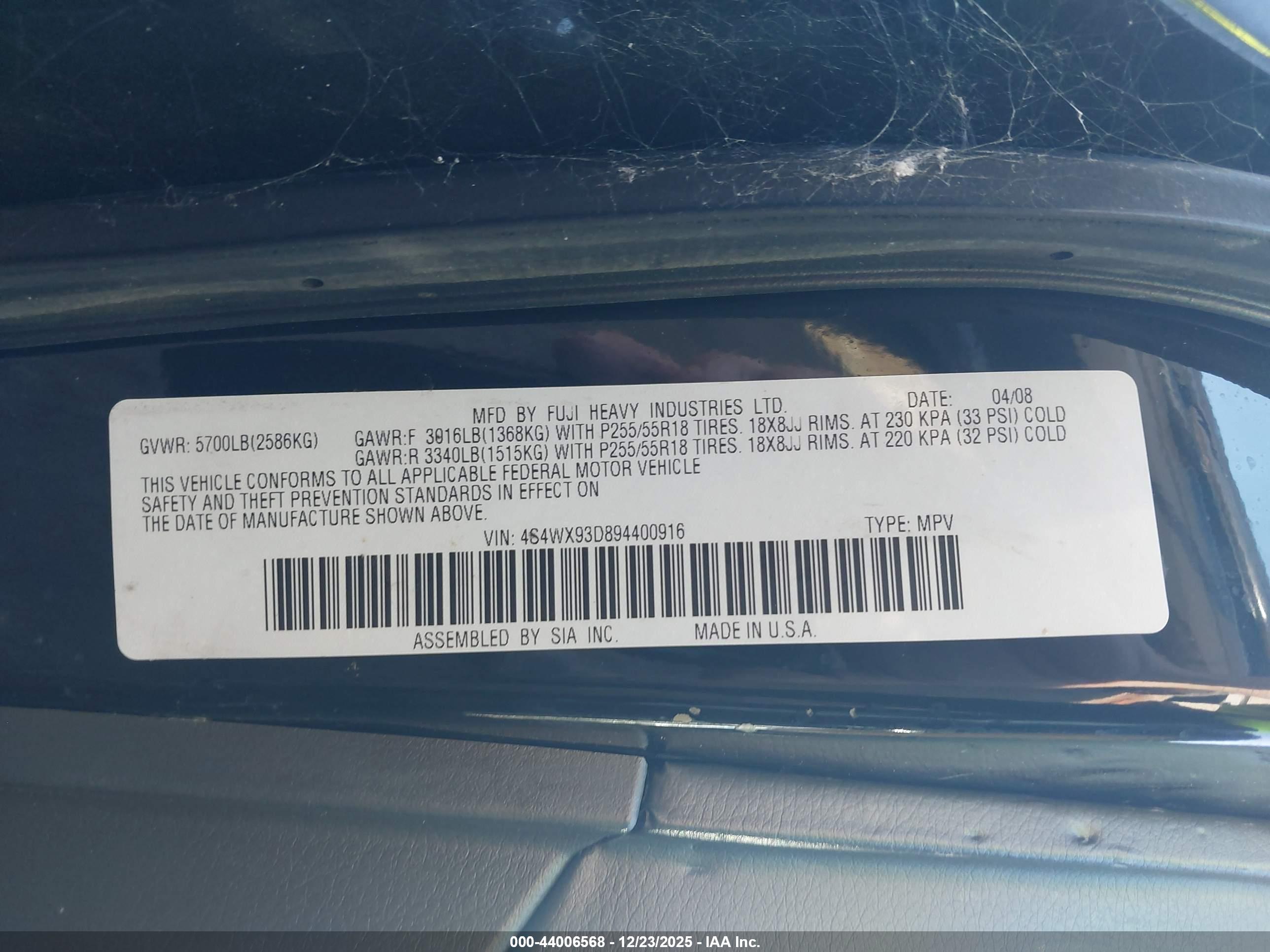 SUBARU TRIBECA image 9