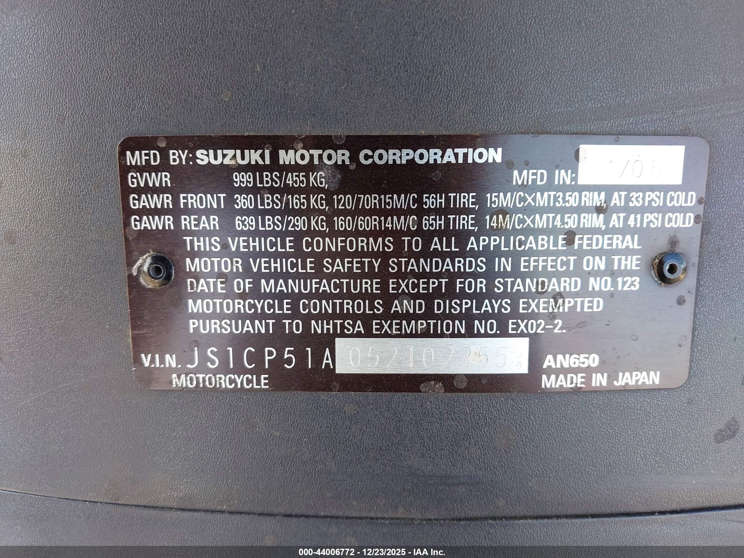 SUZUKI AN650 image 10