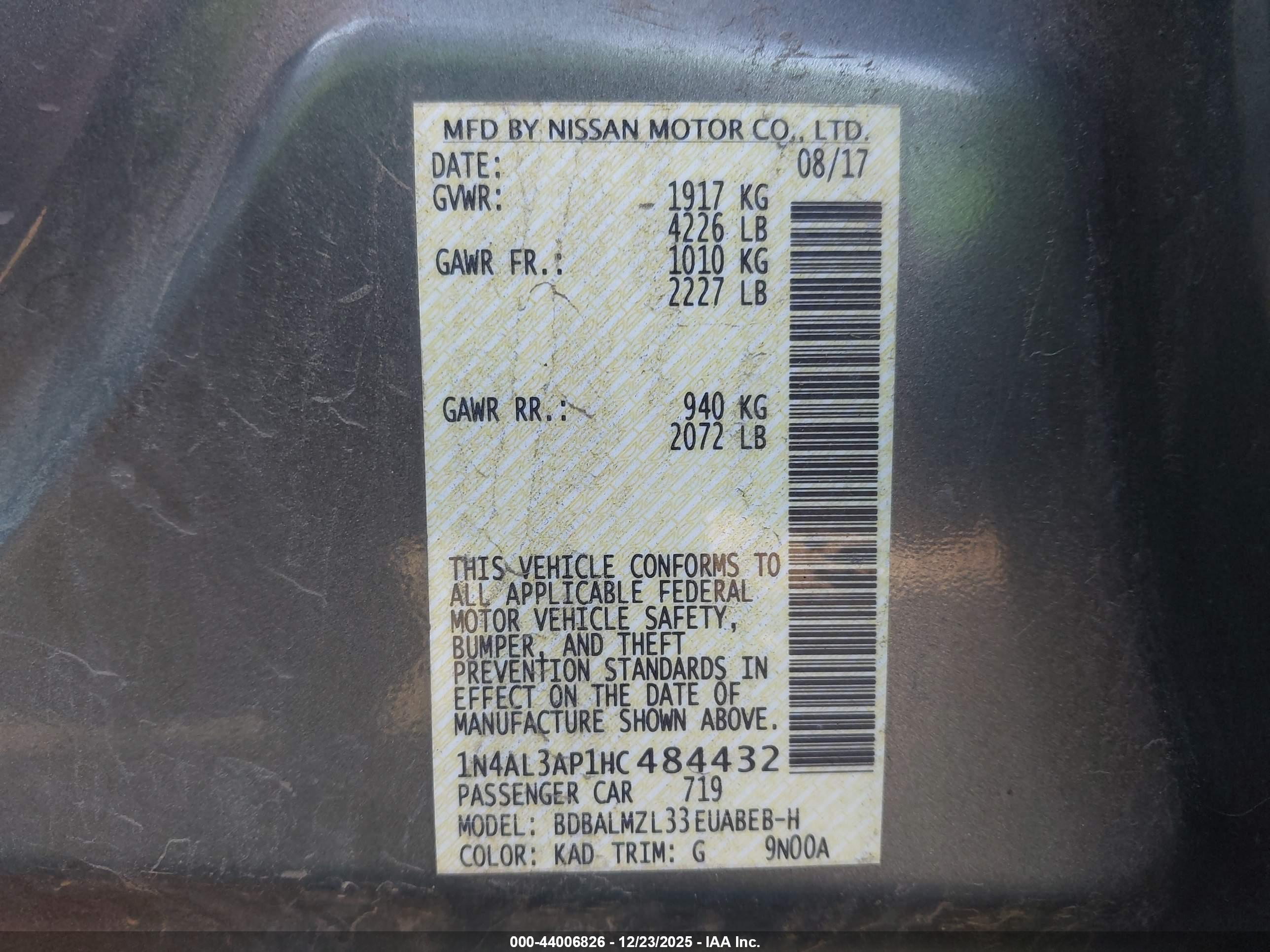 NISSAN ALTIMA image 9