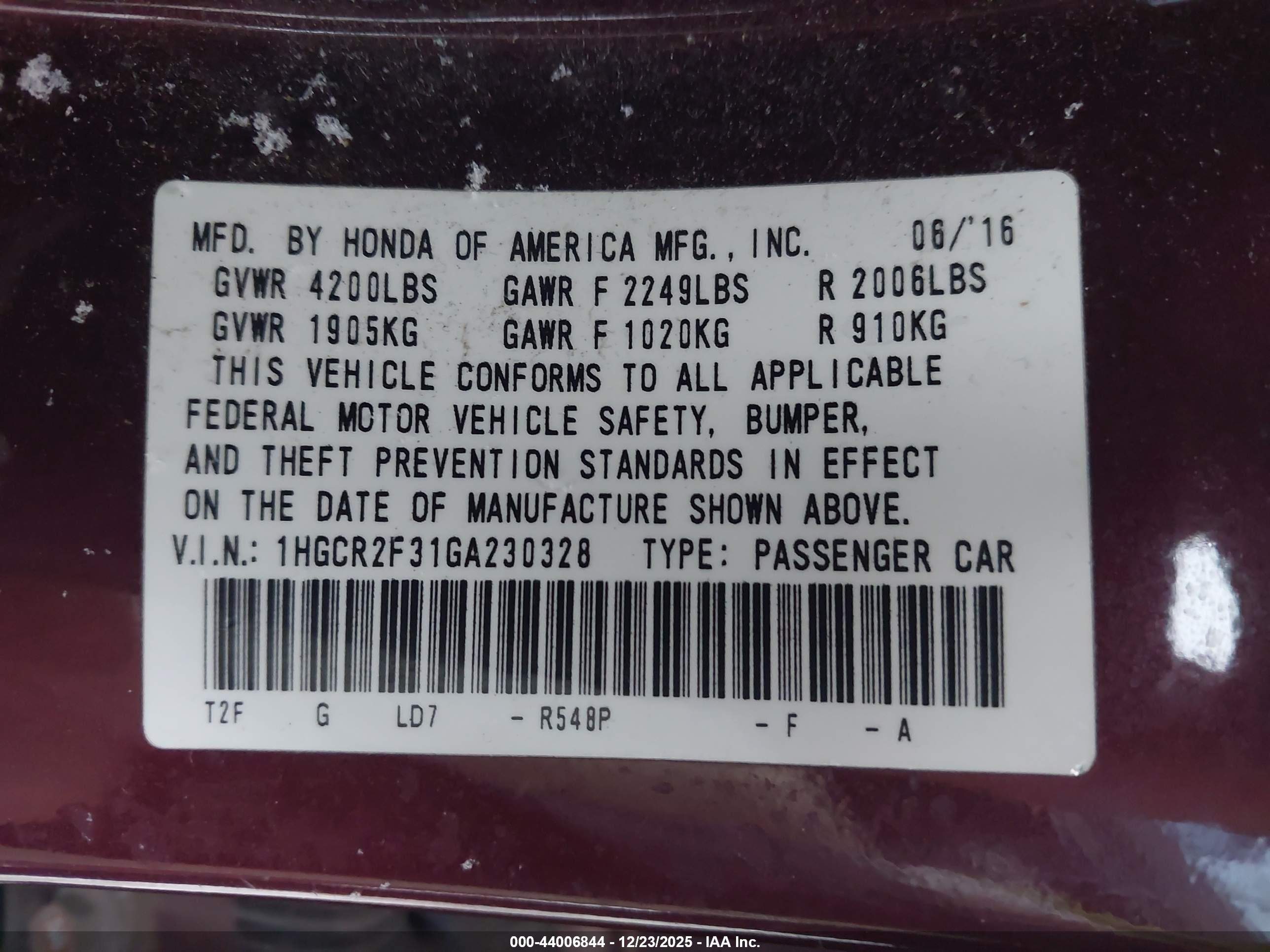 HONDA ACCORD image 9