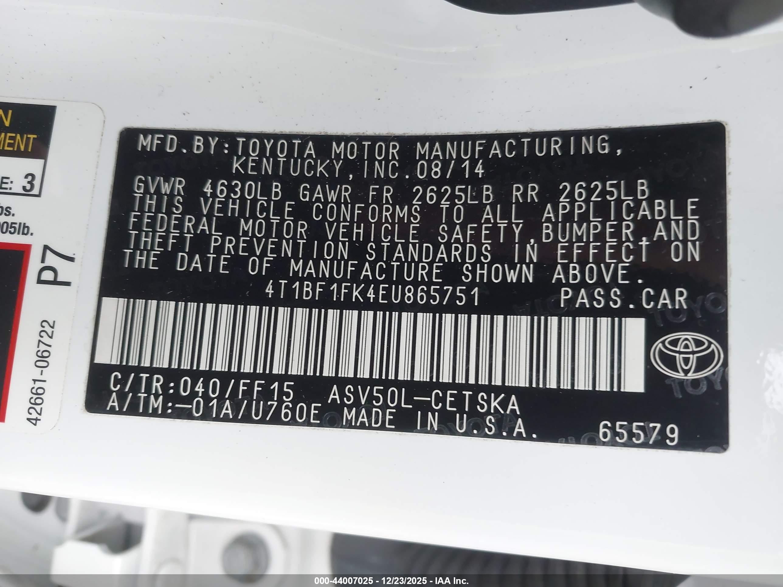 TOYOTA CAMRY image 9