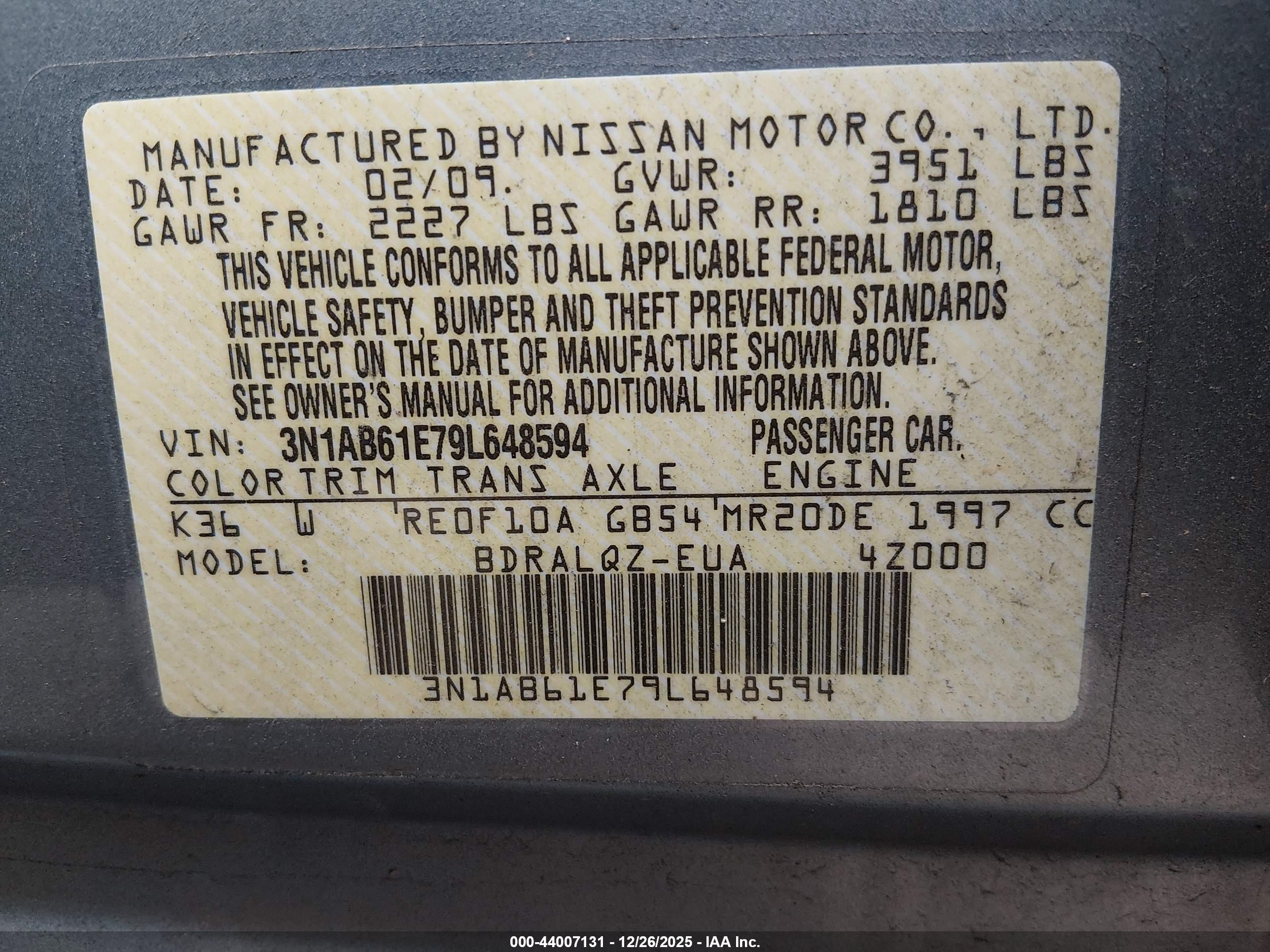 NISSAN SENTRA image 9