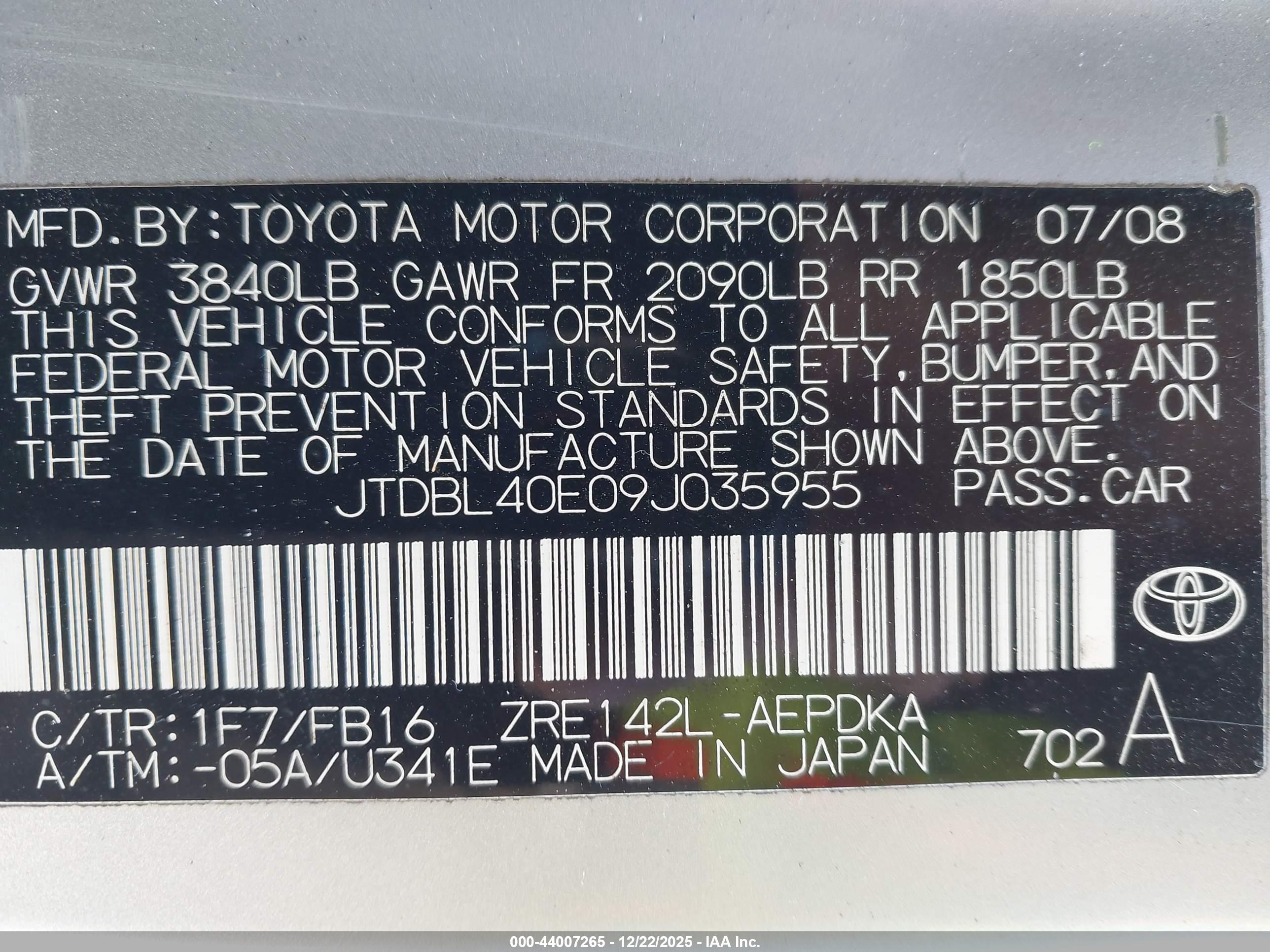 TOYOTA COROLLA image 9