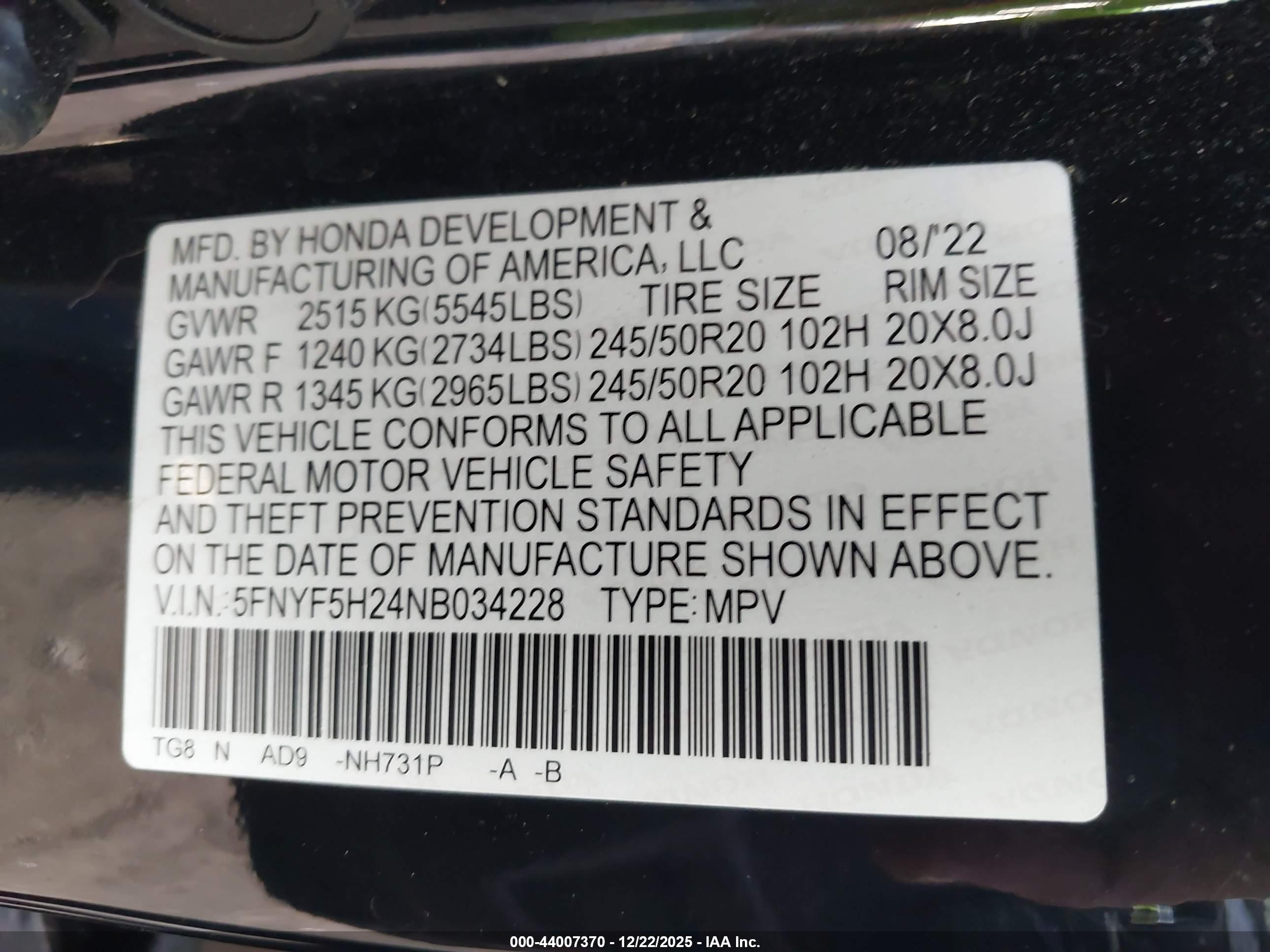 HONDA PILOT image 9