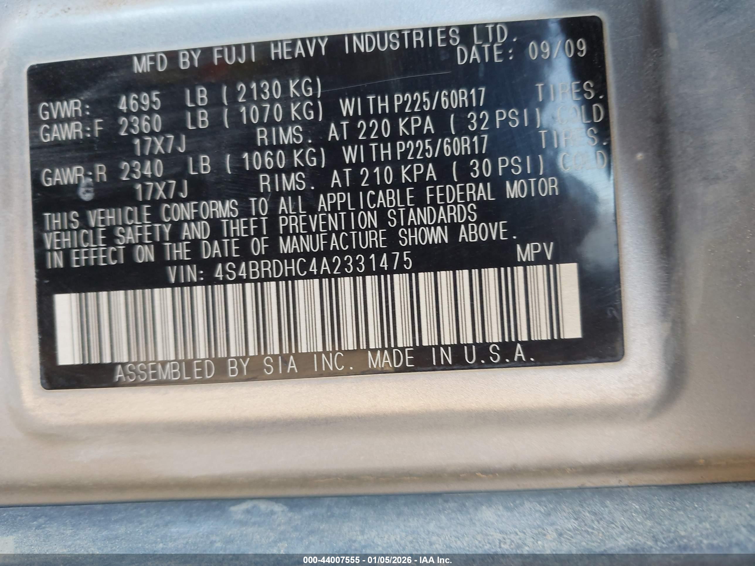 SUBARU OUTBACK image 9