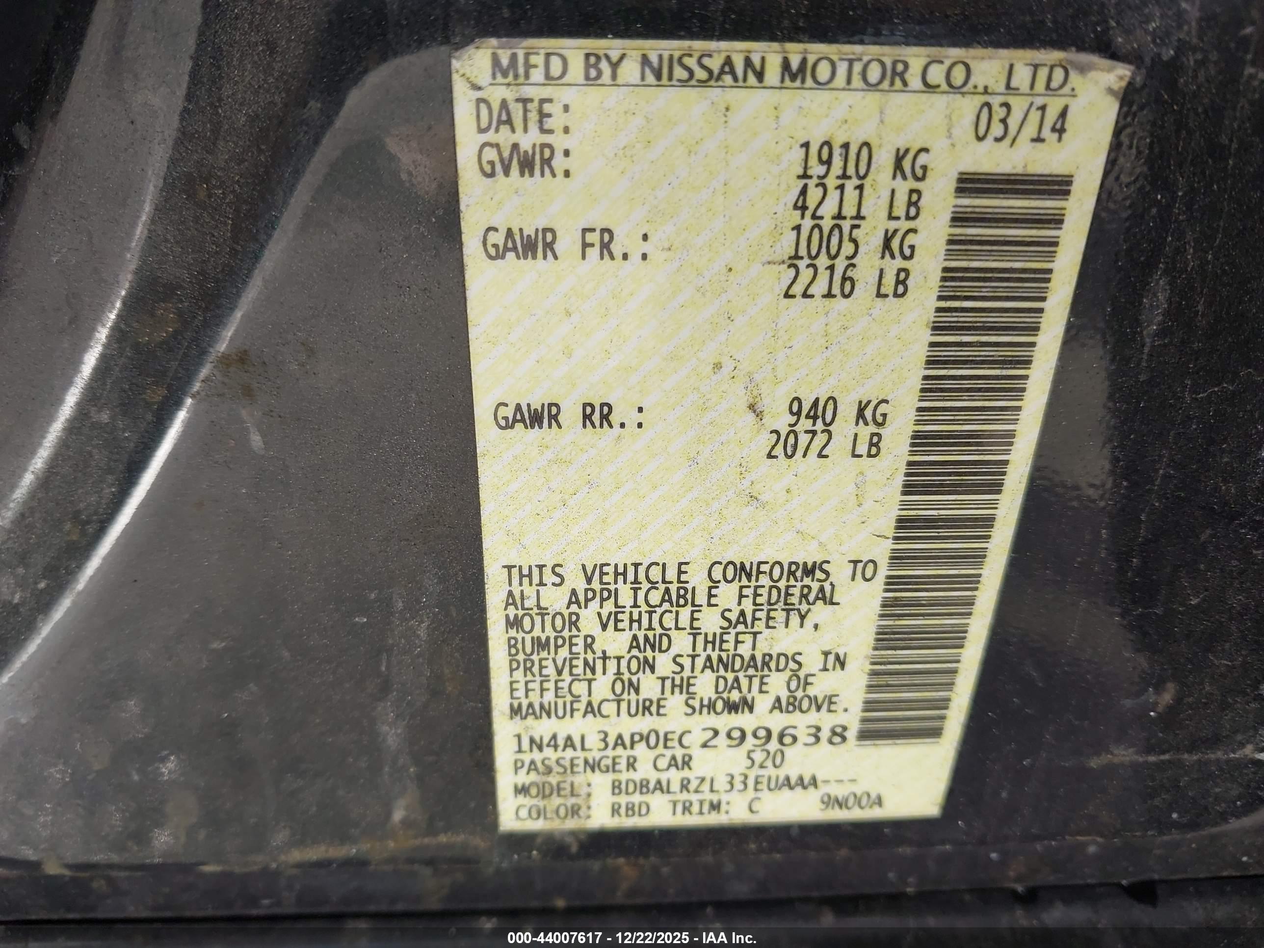NISSAN ALTIMA image 9