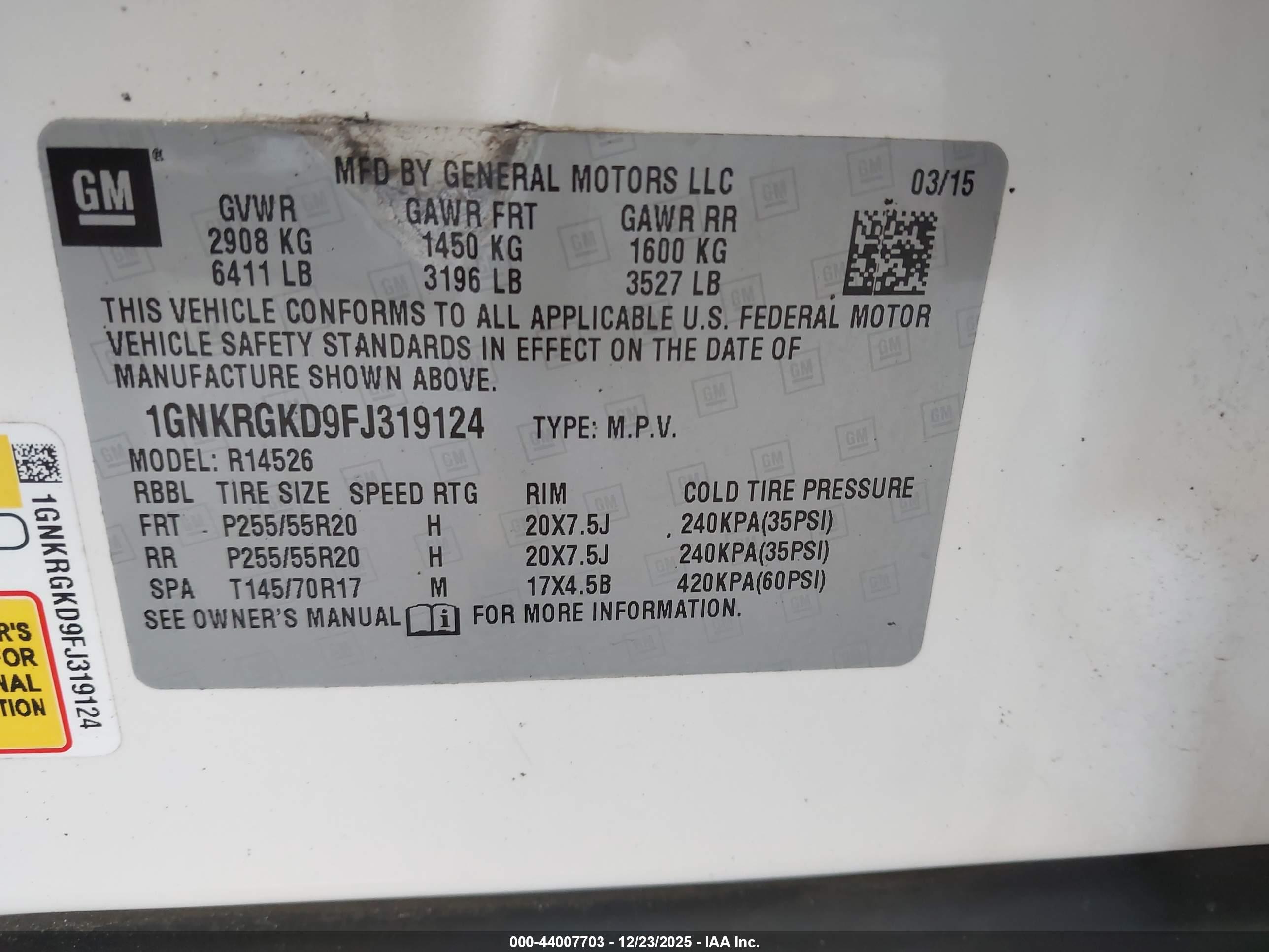 CHEVROLET TRAVERSE image 9