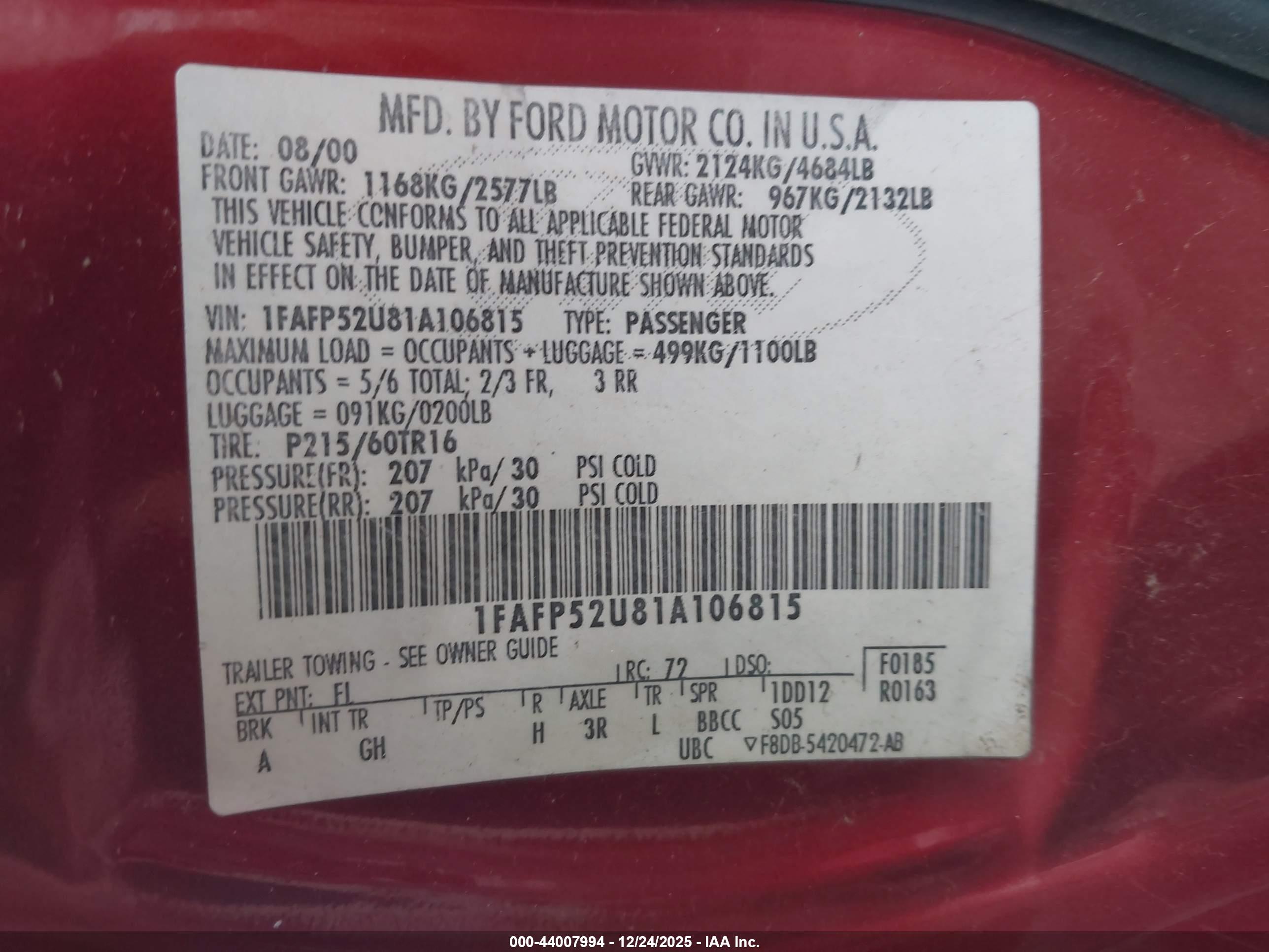 FORD TAURUS image 9