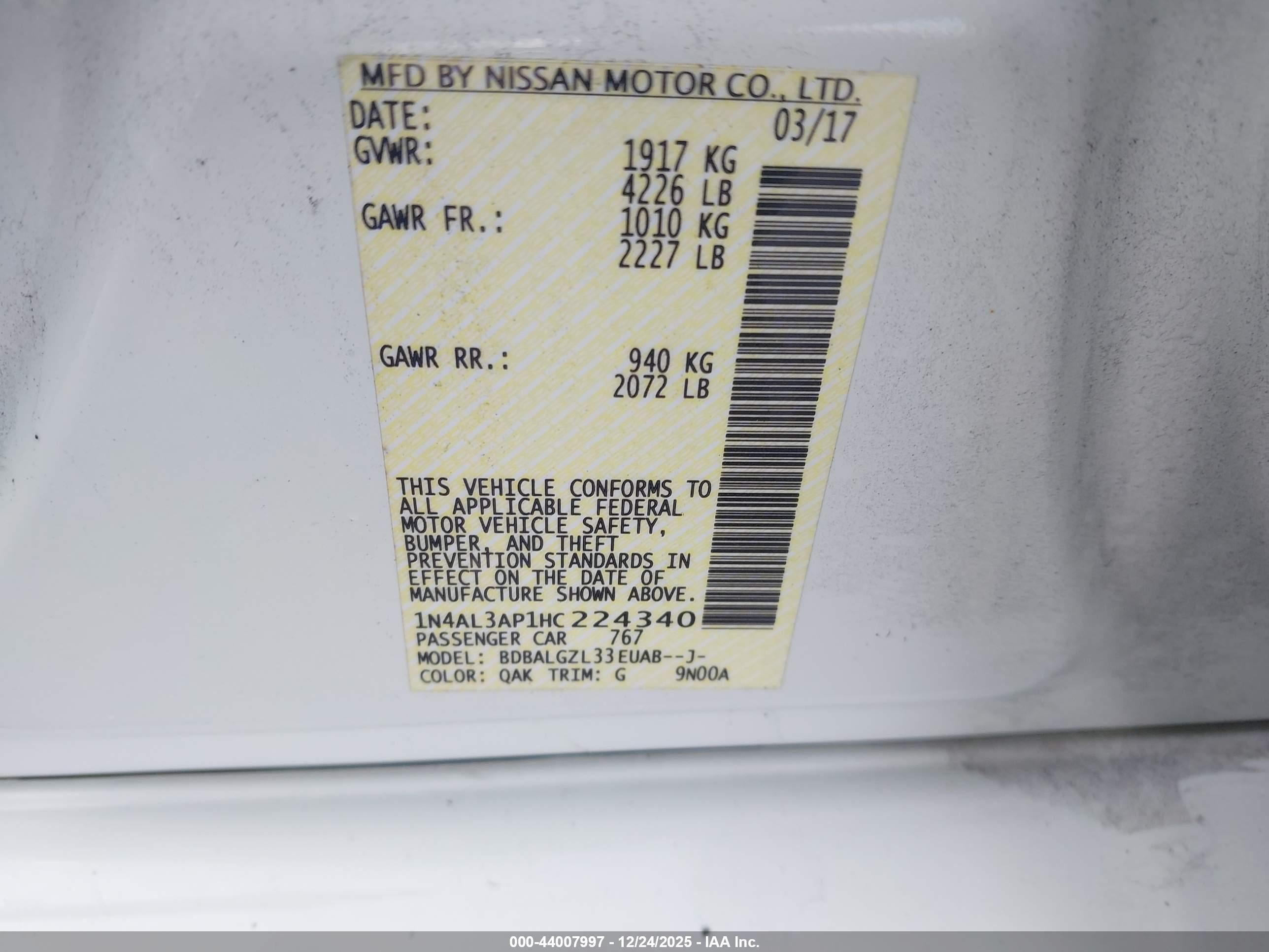 NISSAN ALTIMA image 9