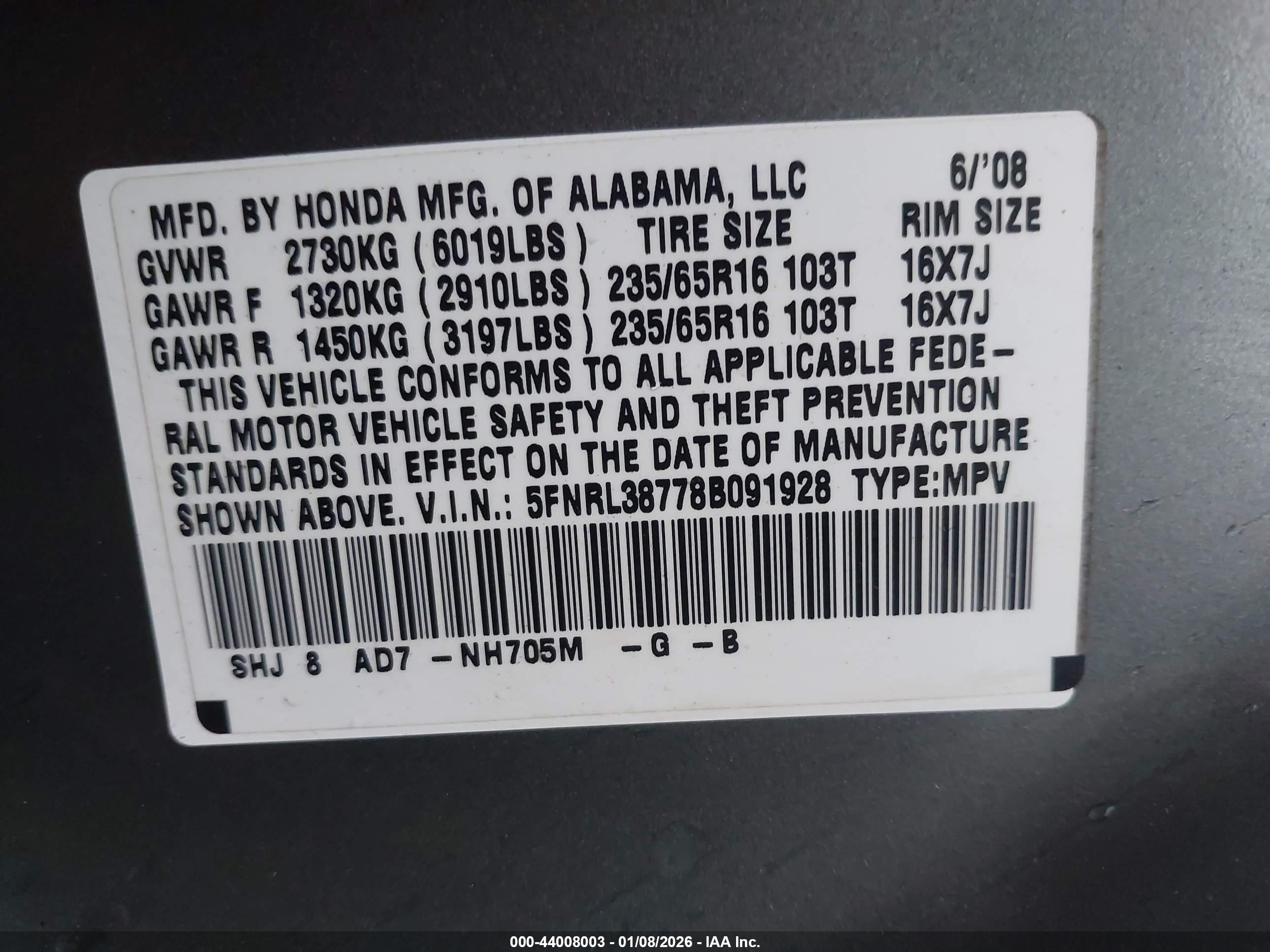 HONDA ODYSSEY image 9