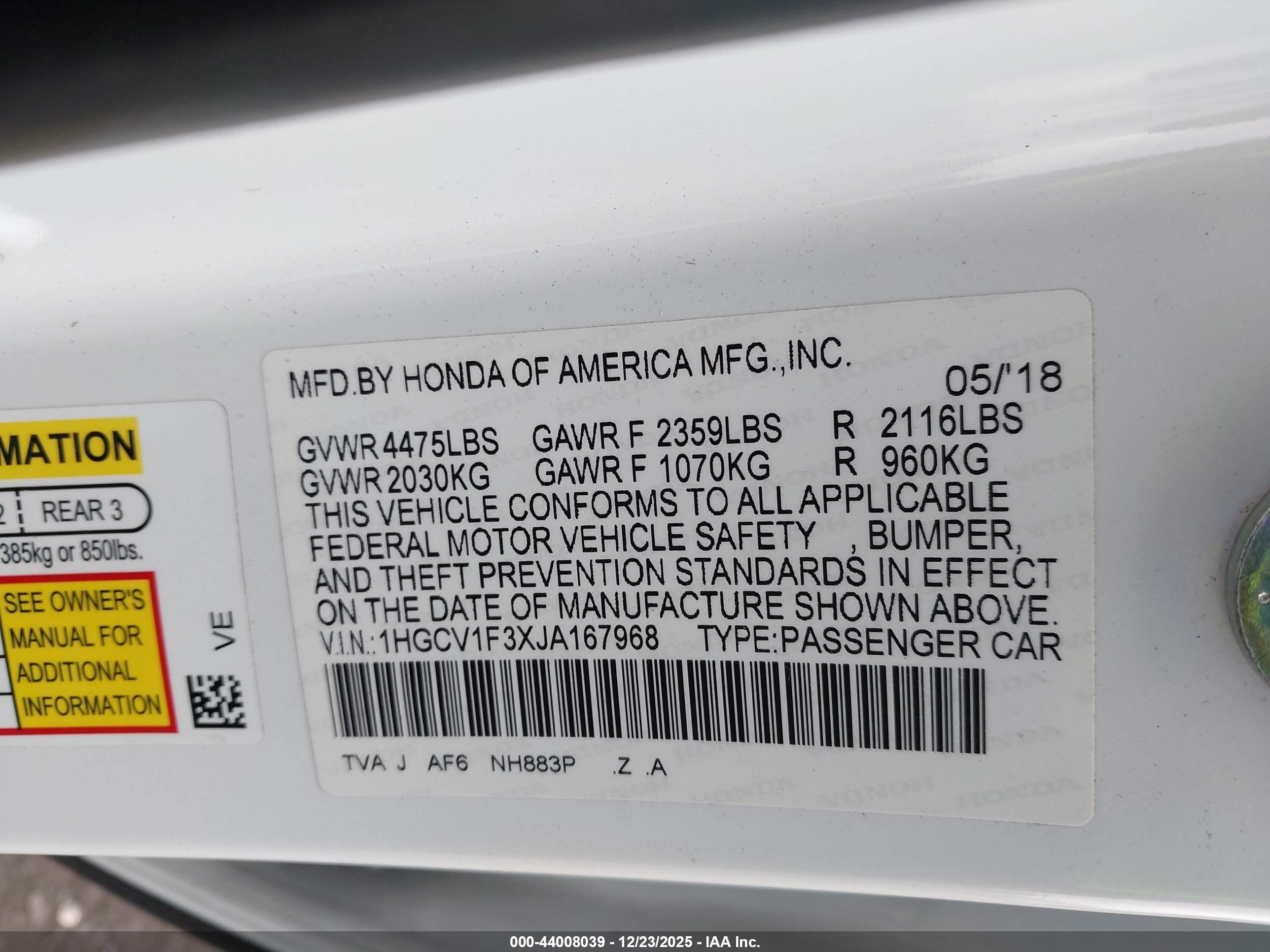 HONDA ACCORD image 9