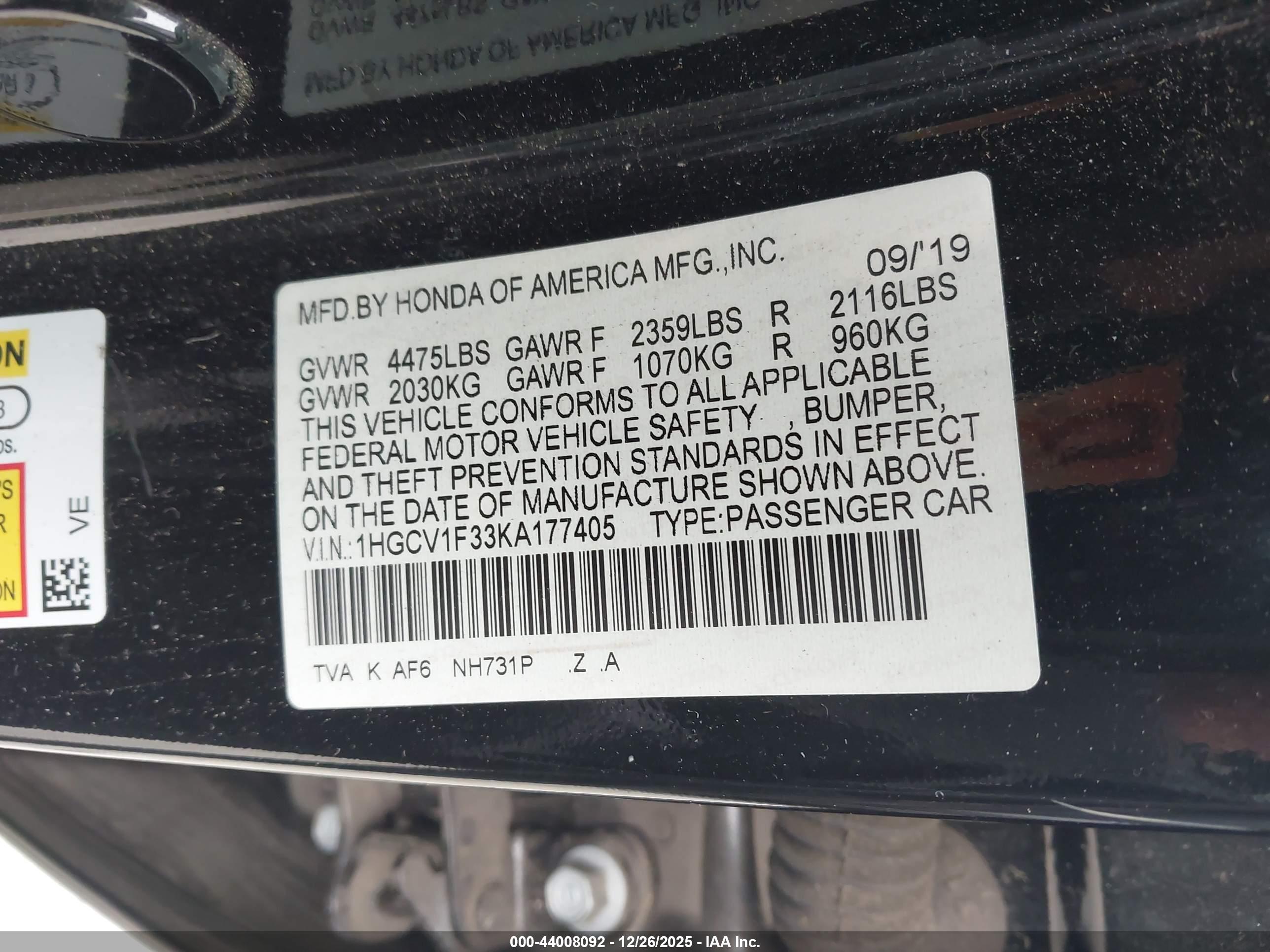 HONDA ACCORD image 9
