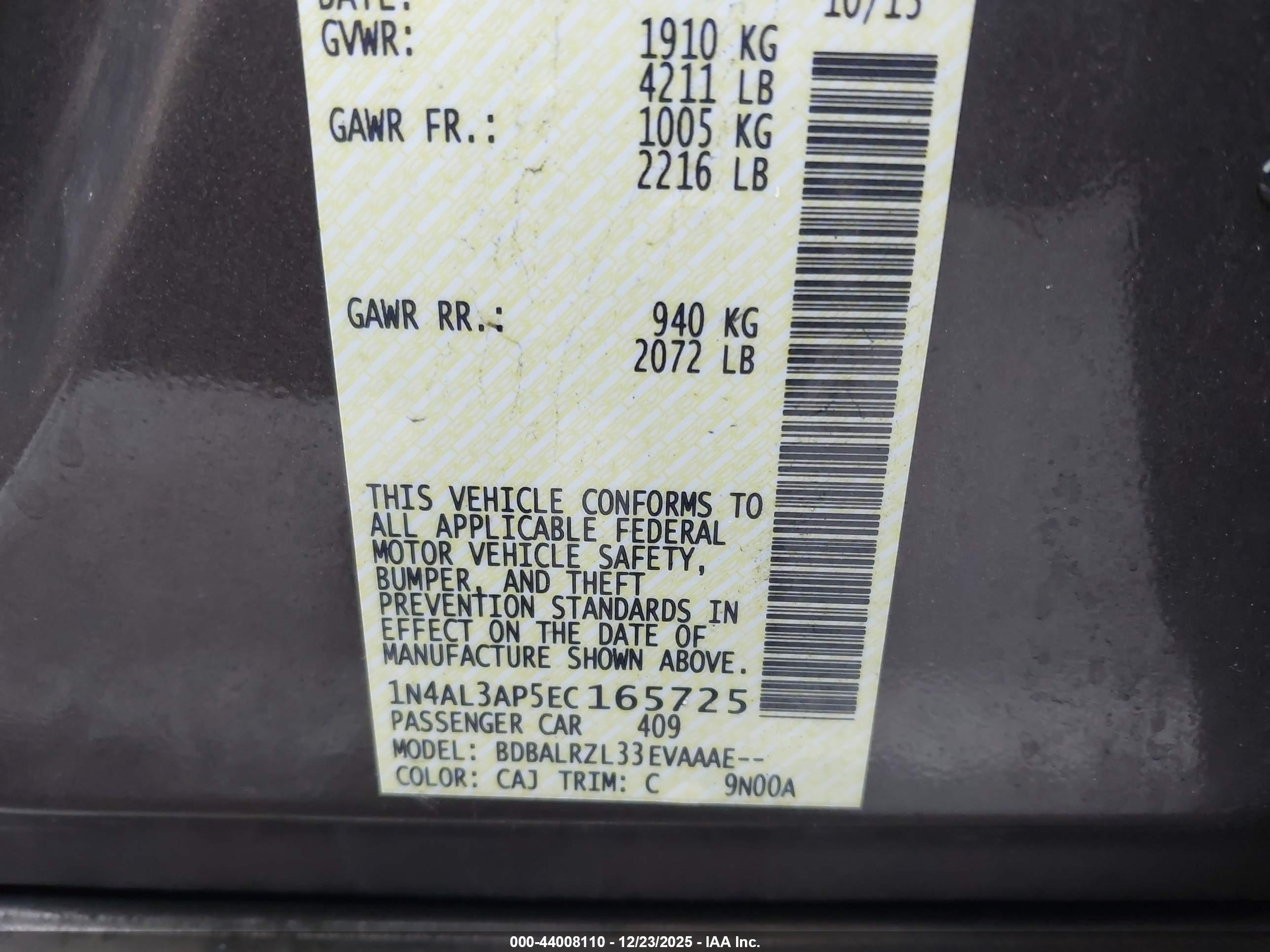 NISSAN ALTIMA image 9