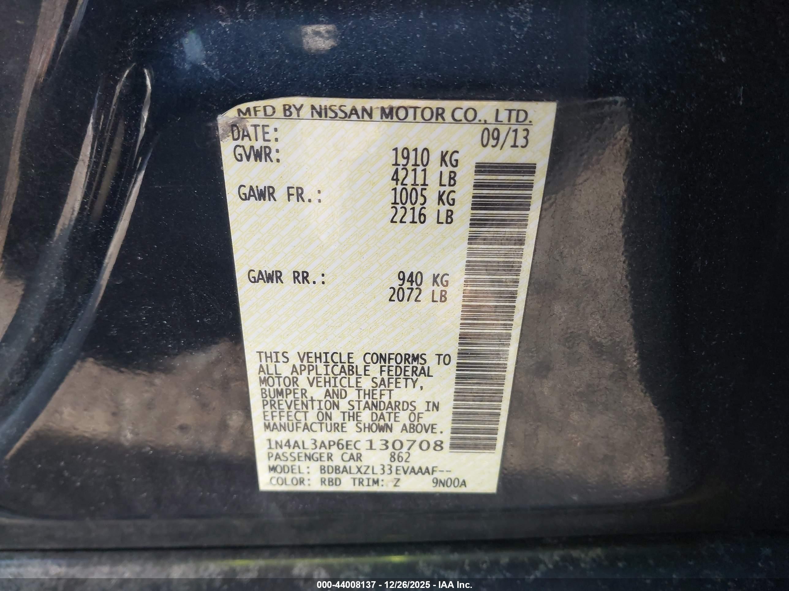 NISSAN ALTIMA image 9