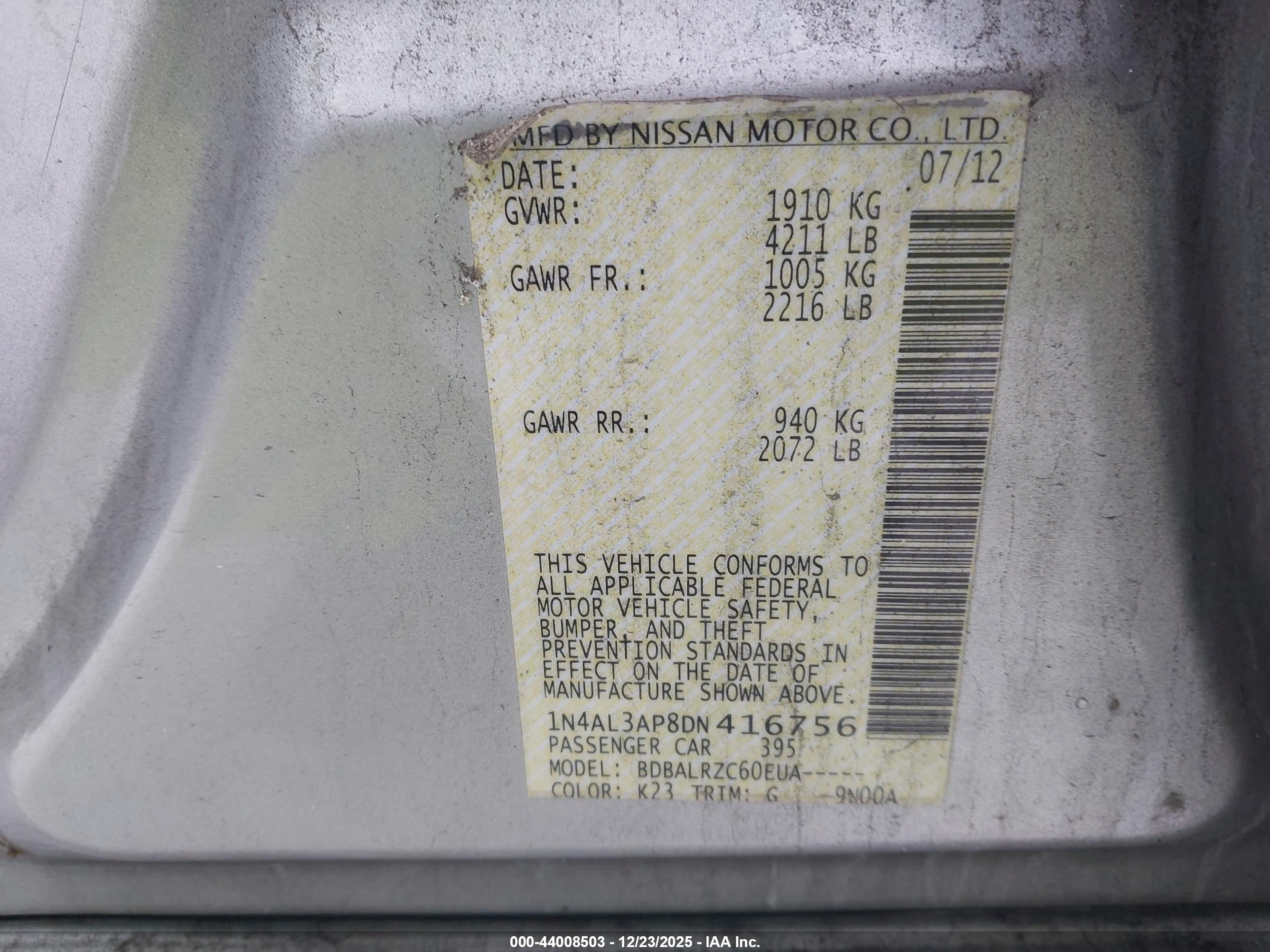 NISSAN ALTIMA image 9