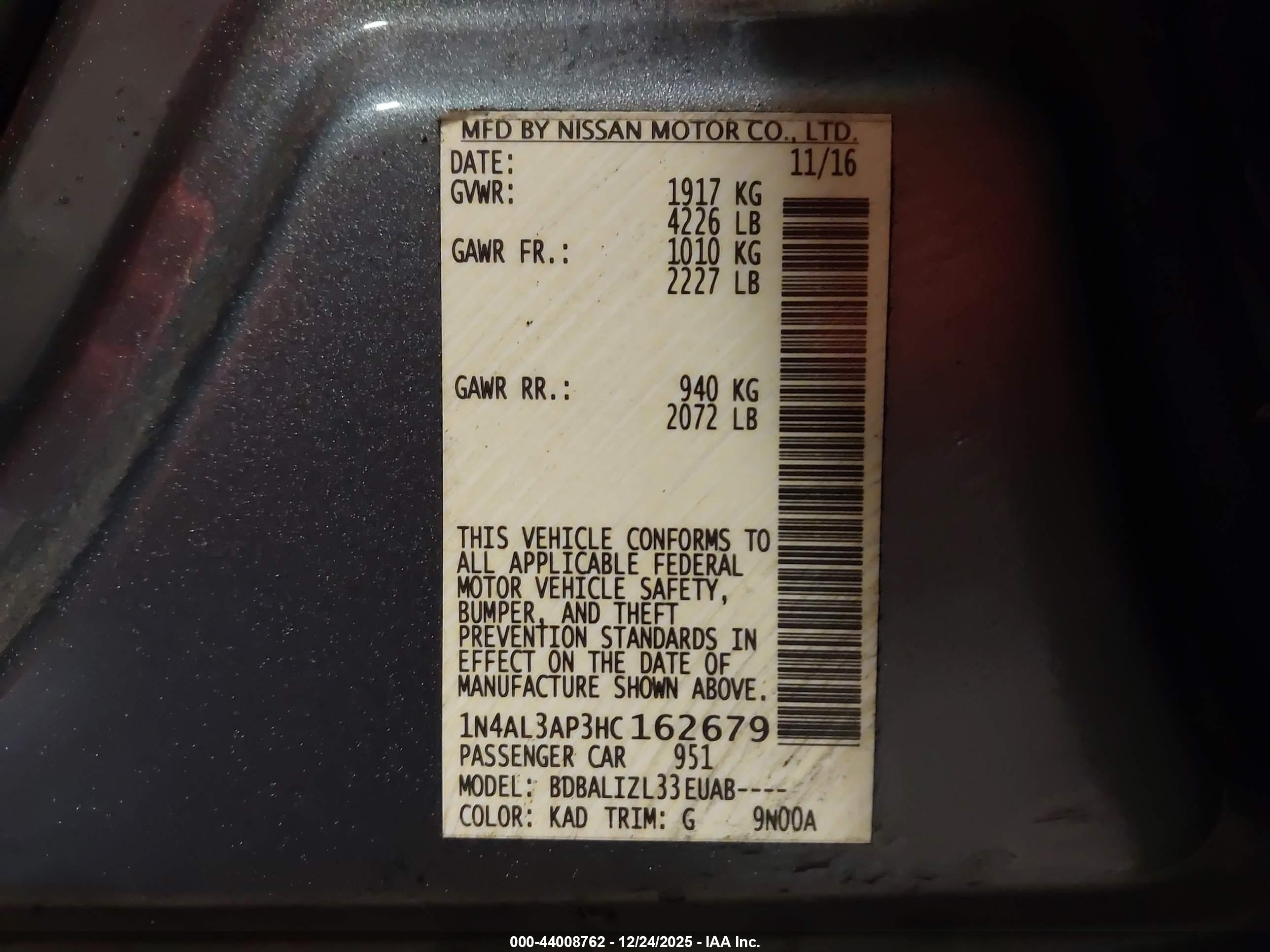 NISSAN ALTIMA image 9