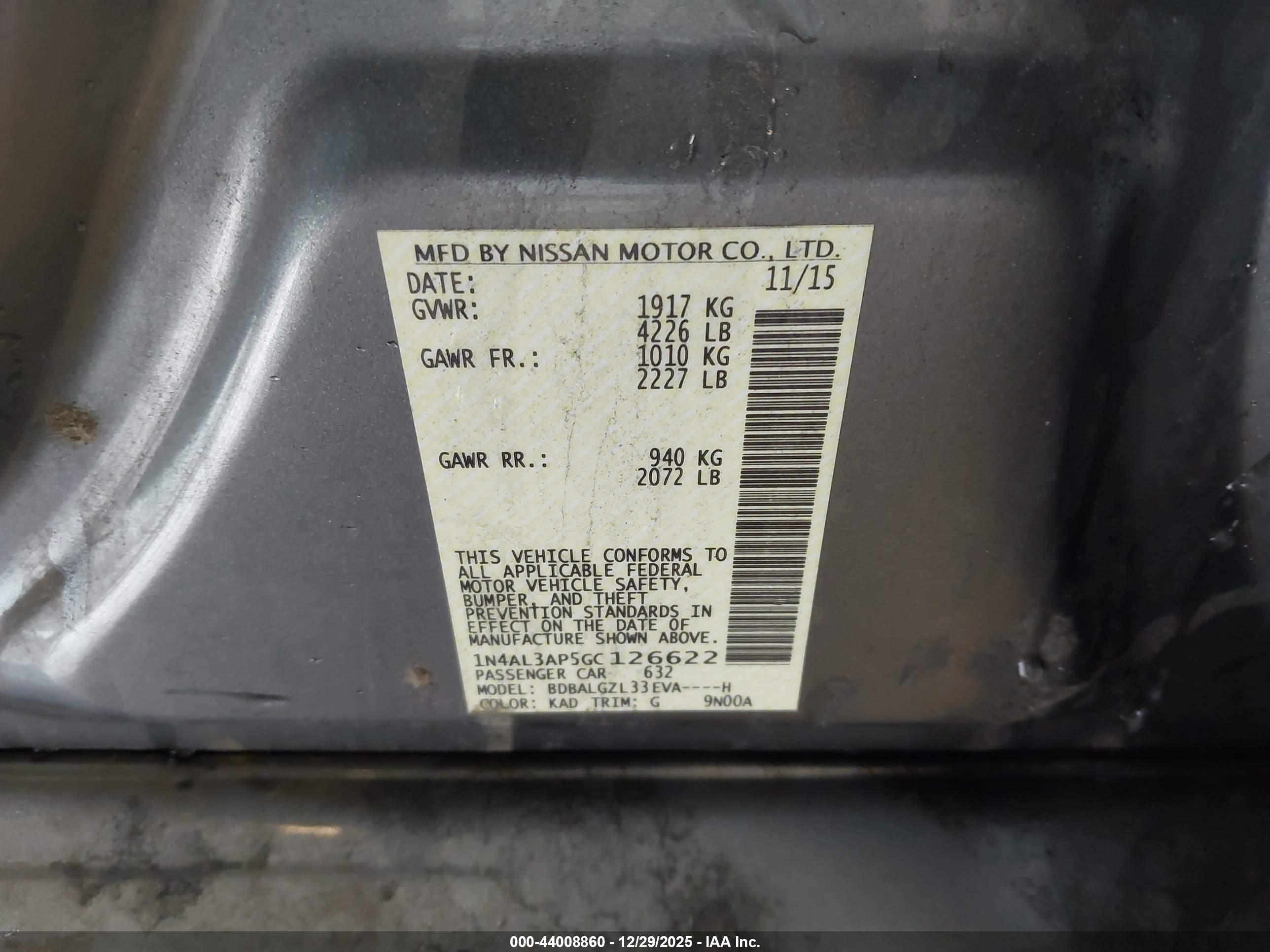 NISSAN ALTIMA image 9