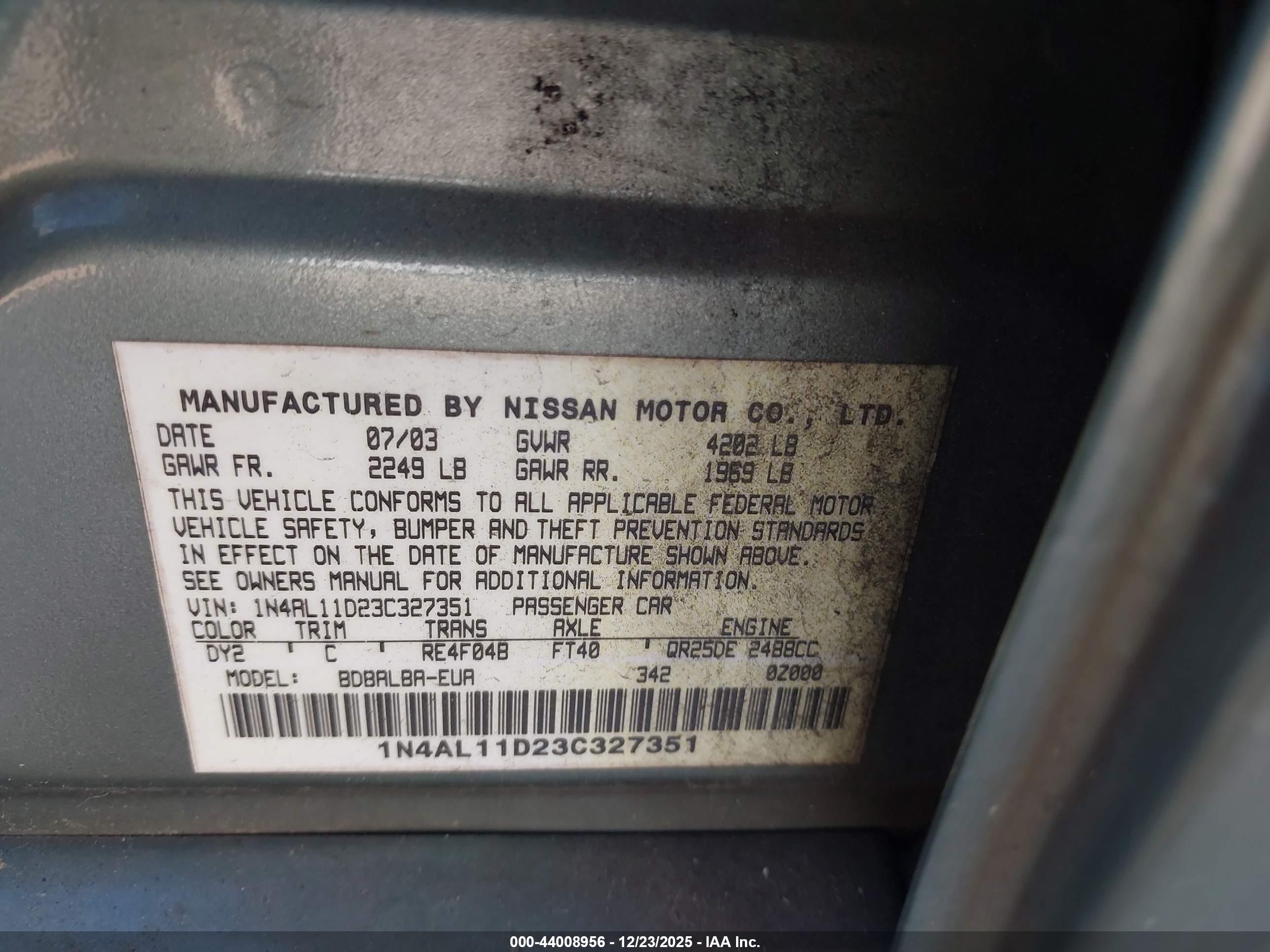 NISSAN ALTIMA image 9