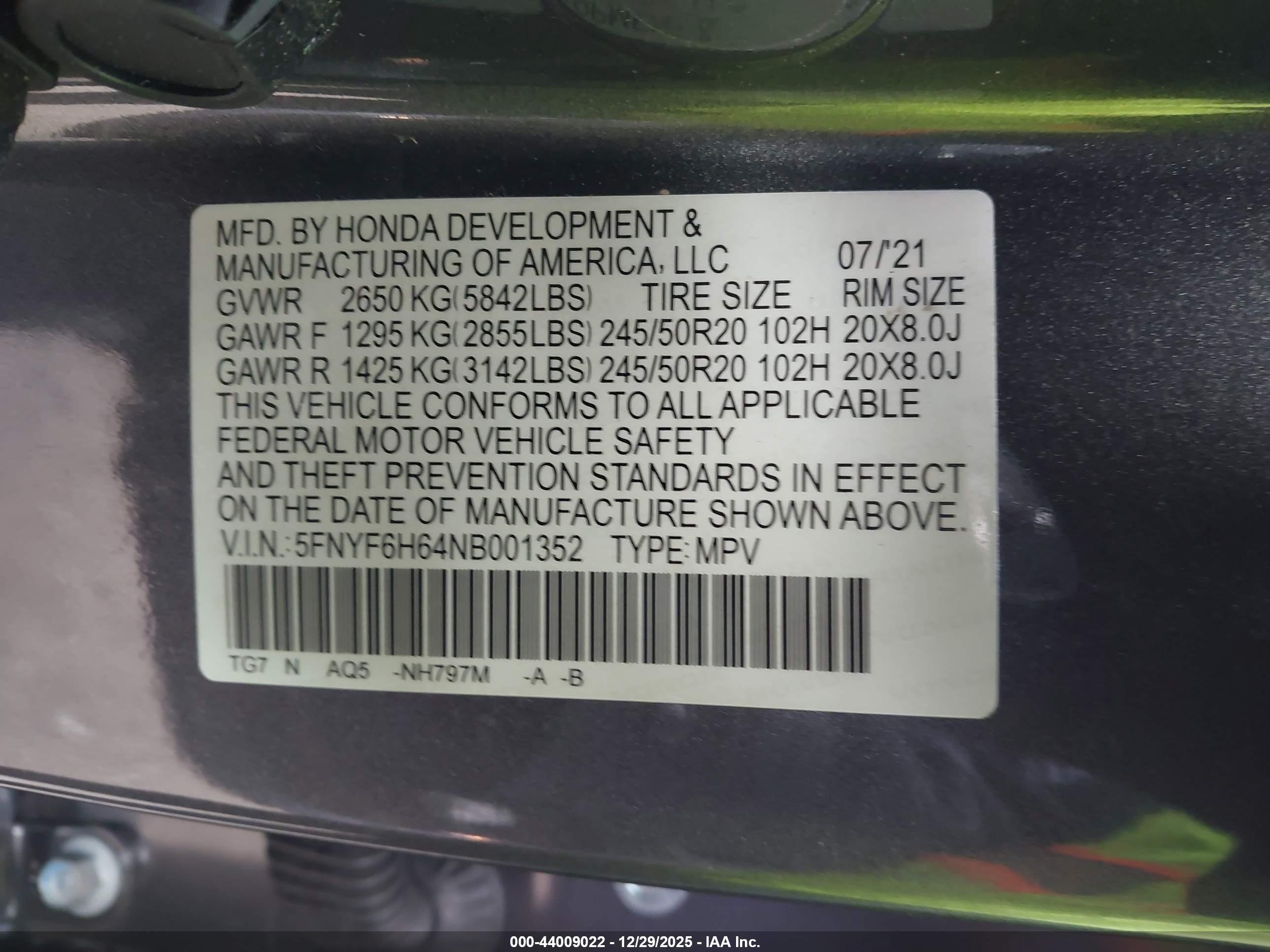 HONDA PILOT image 9