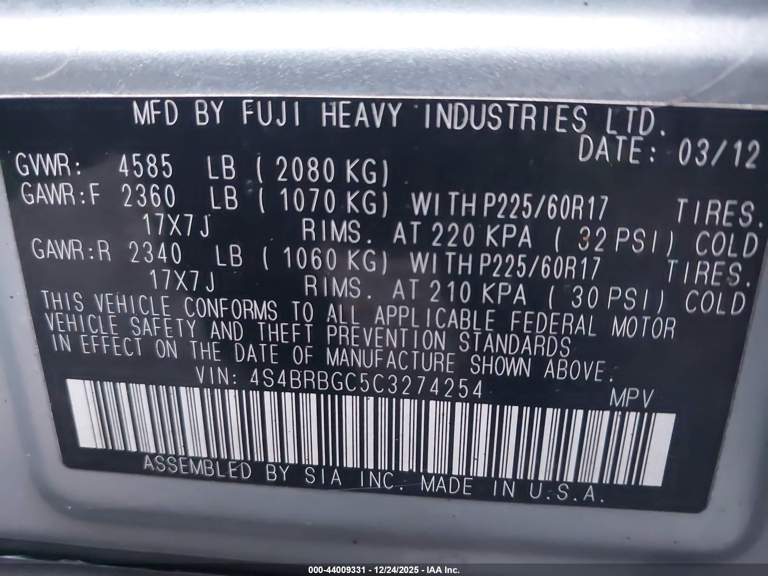 SUBARU OUTBACK image 9