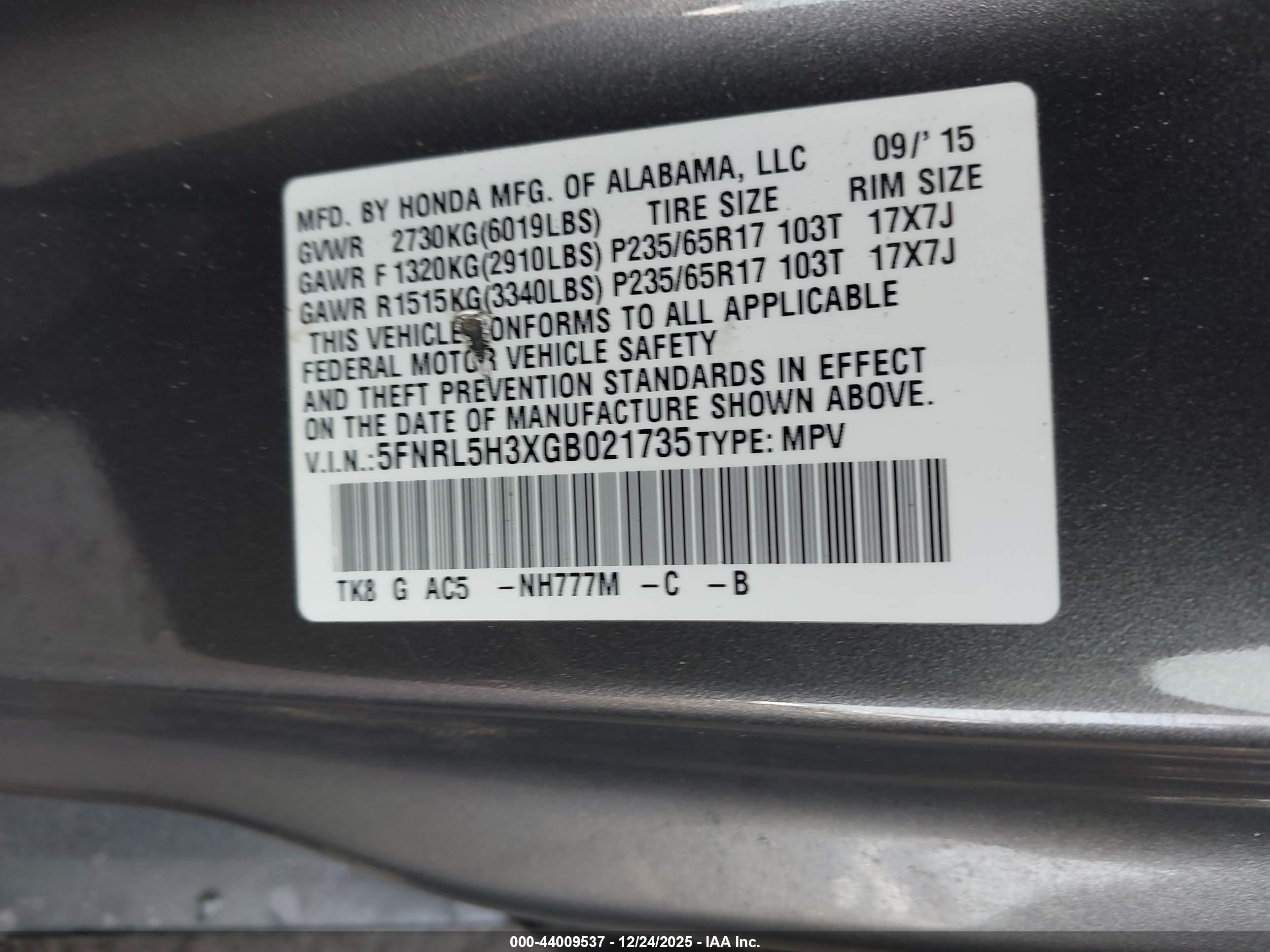 HONDA ODYSSEY image 9