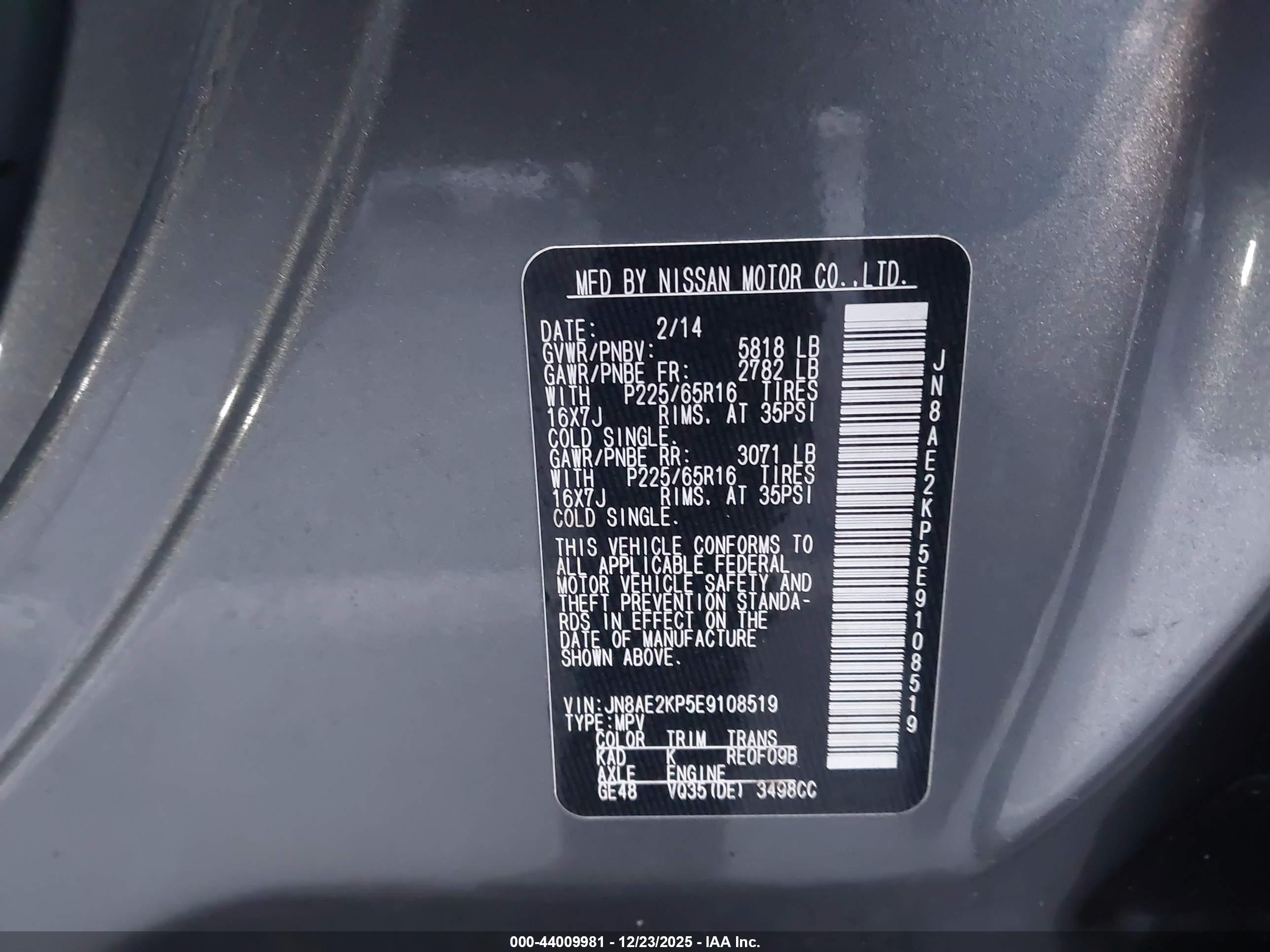 NISSAN QUEST image 9