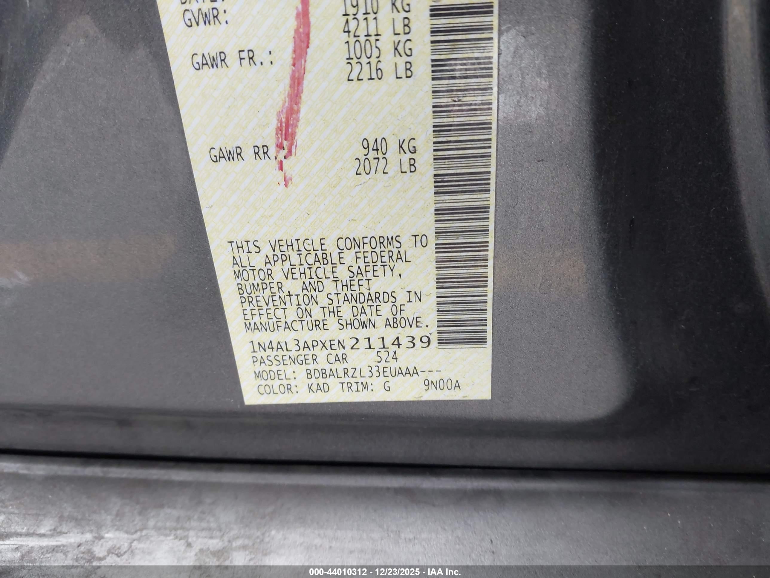NISSAN ALTIMA image 9