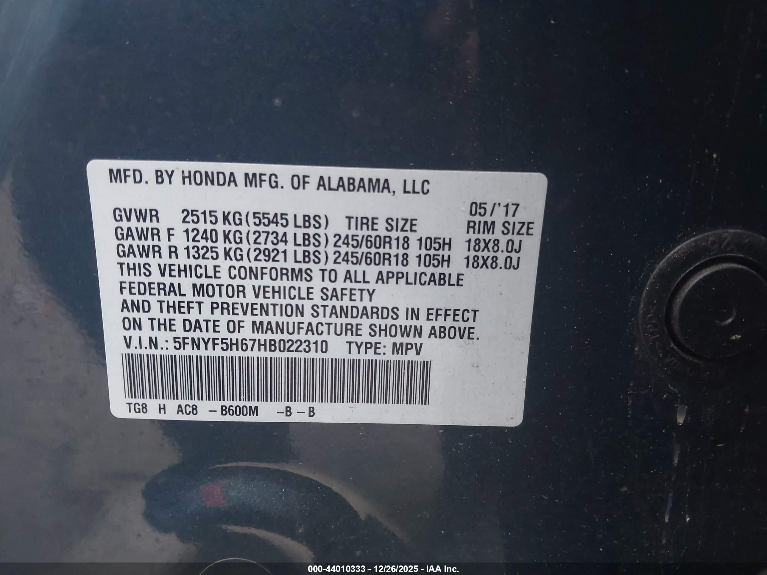 HONDA PILOT image 9