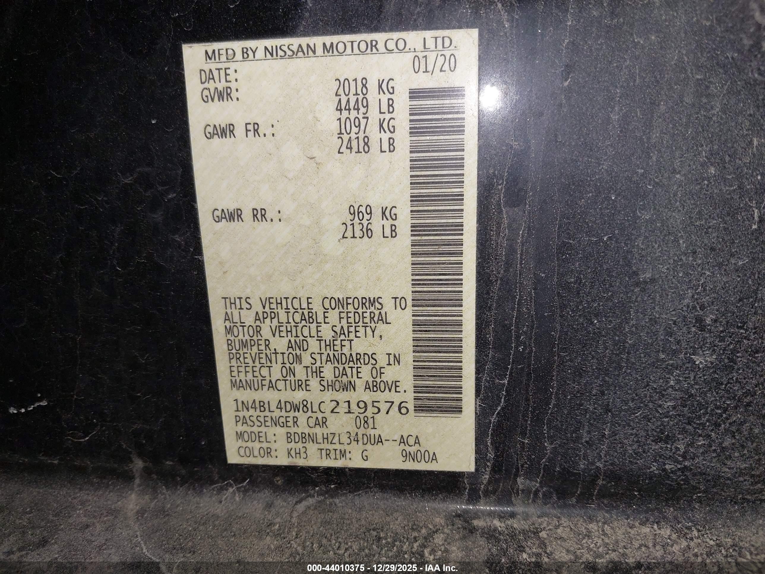 NISSAN ALTIMA image 9