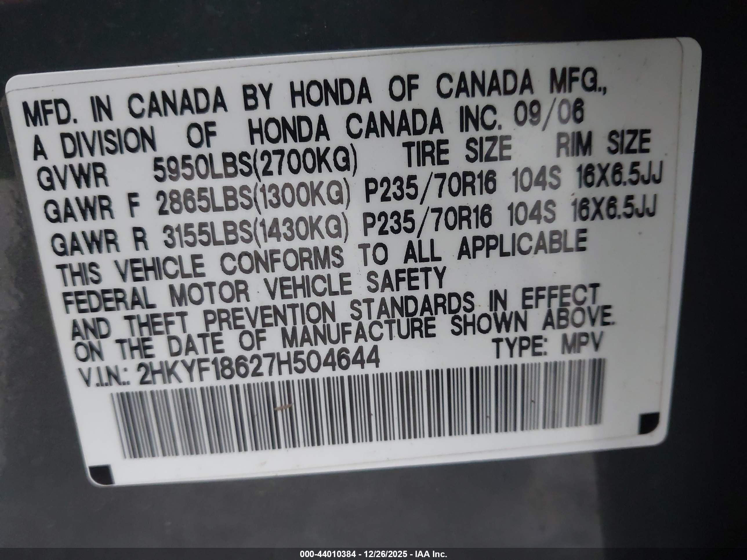 HONDA PILOT image 9