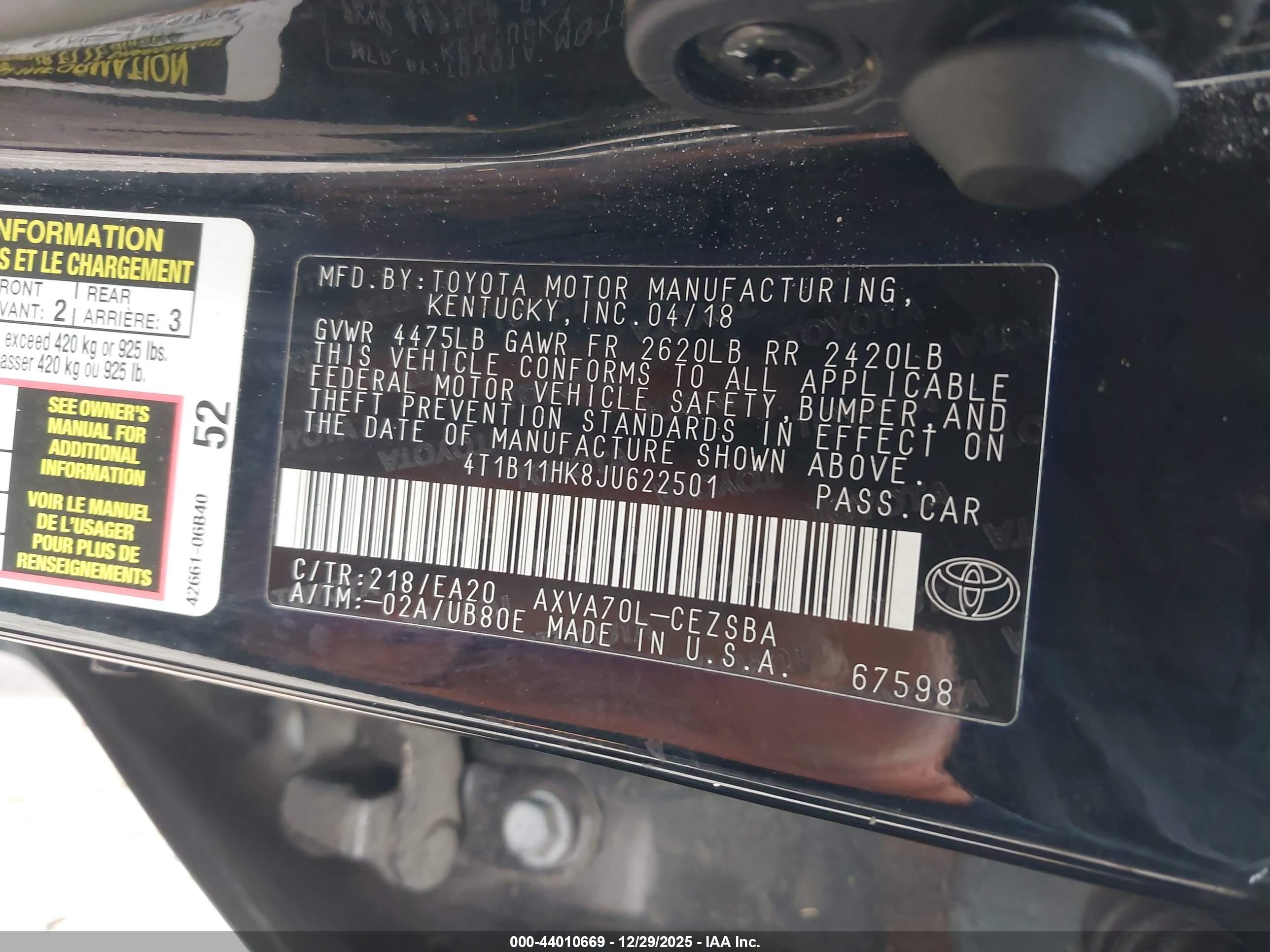 TOYOTA CAMRY image 9