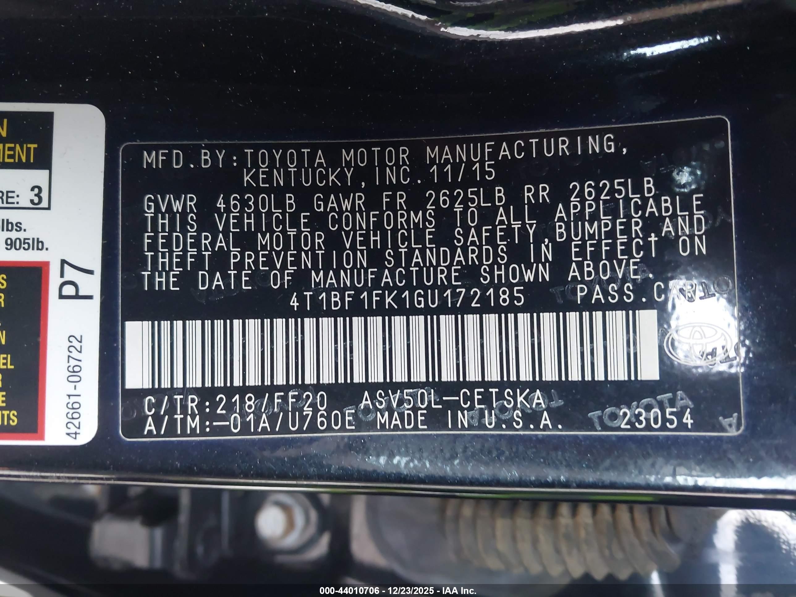 TOYOTA CAMRY image 9