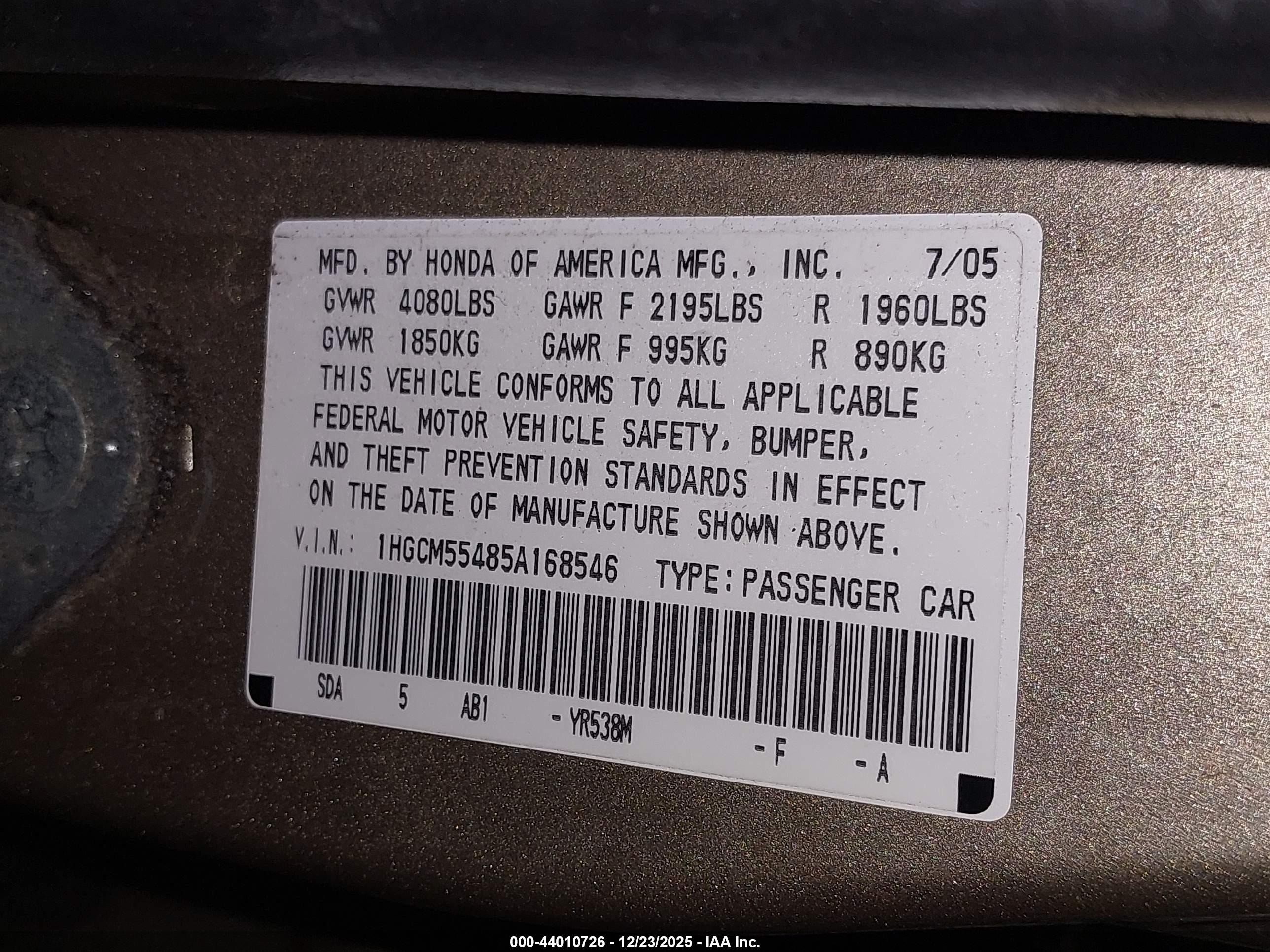 HONDA ACCORD image 9