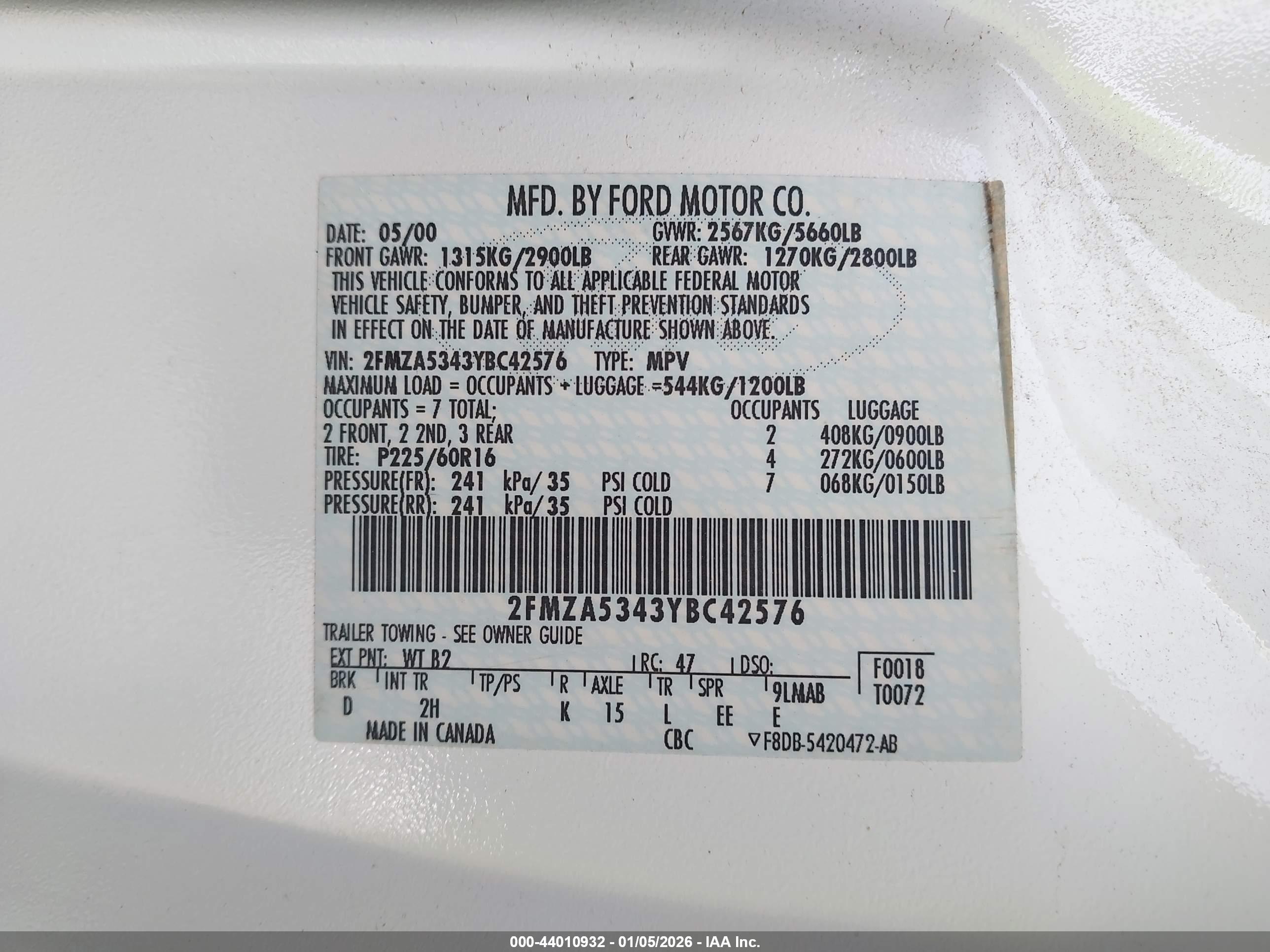 FORD WINDSTAR image 9