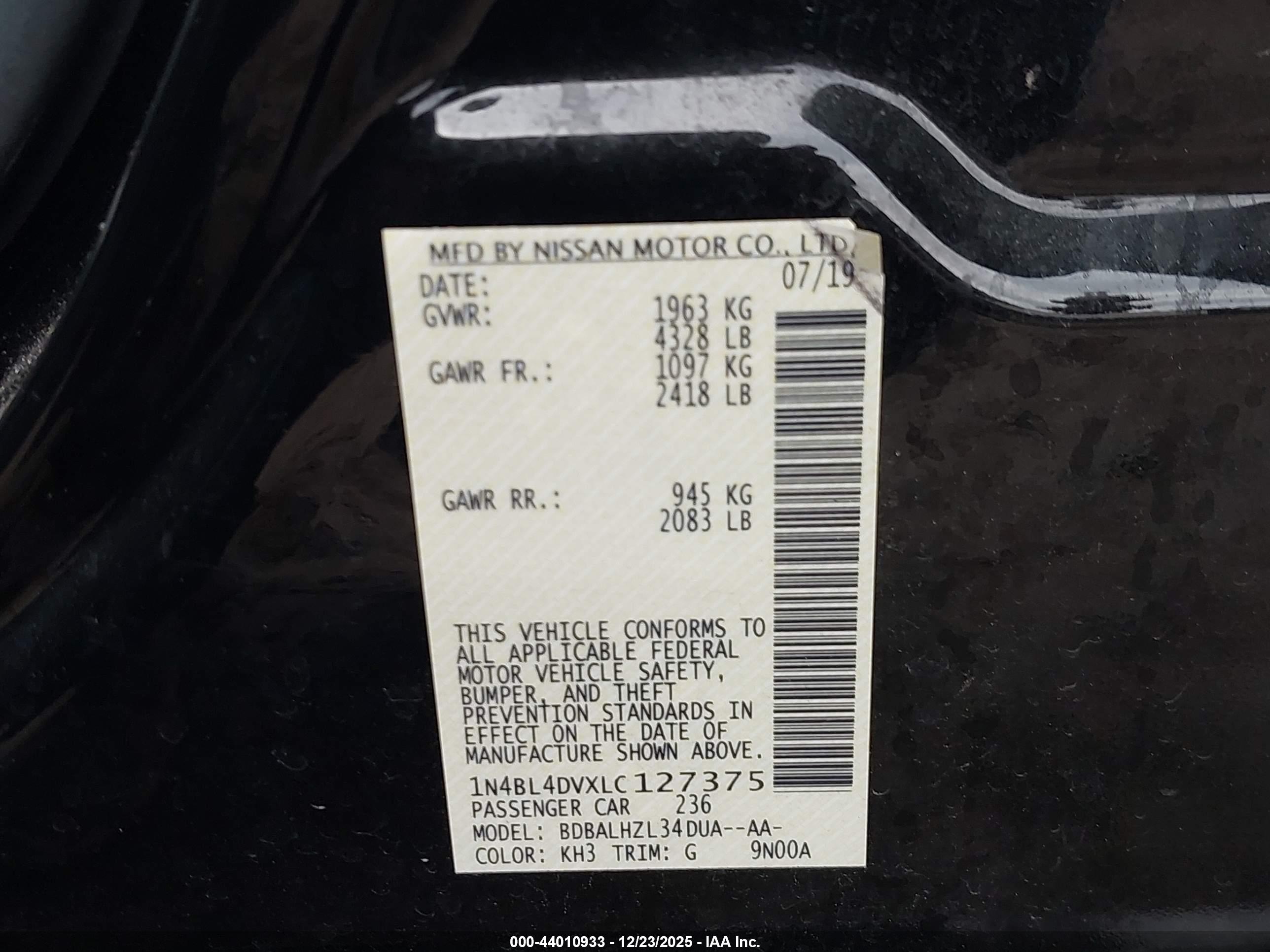 NISSAN ALTIMA image 9