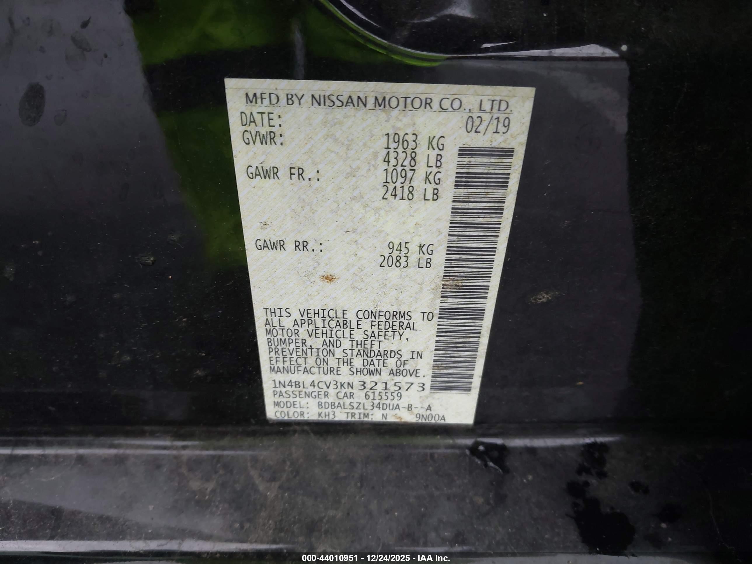 NISSAN ALTIMA image 9