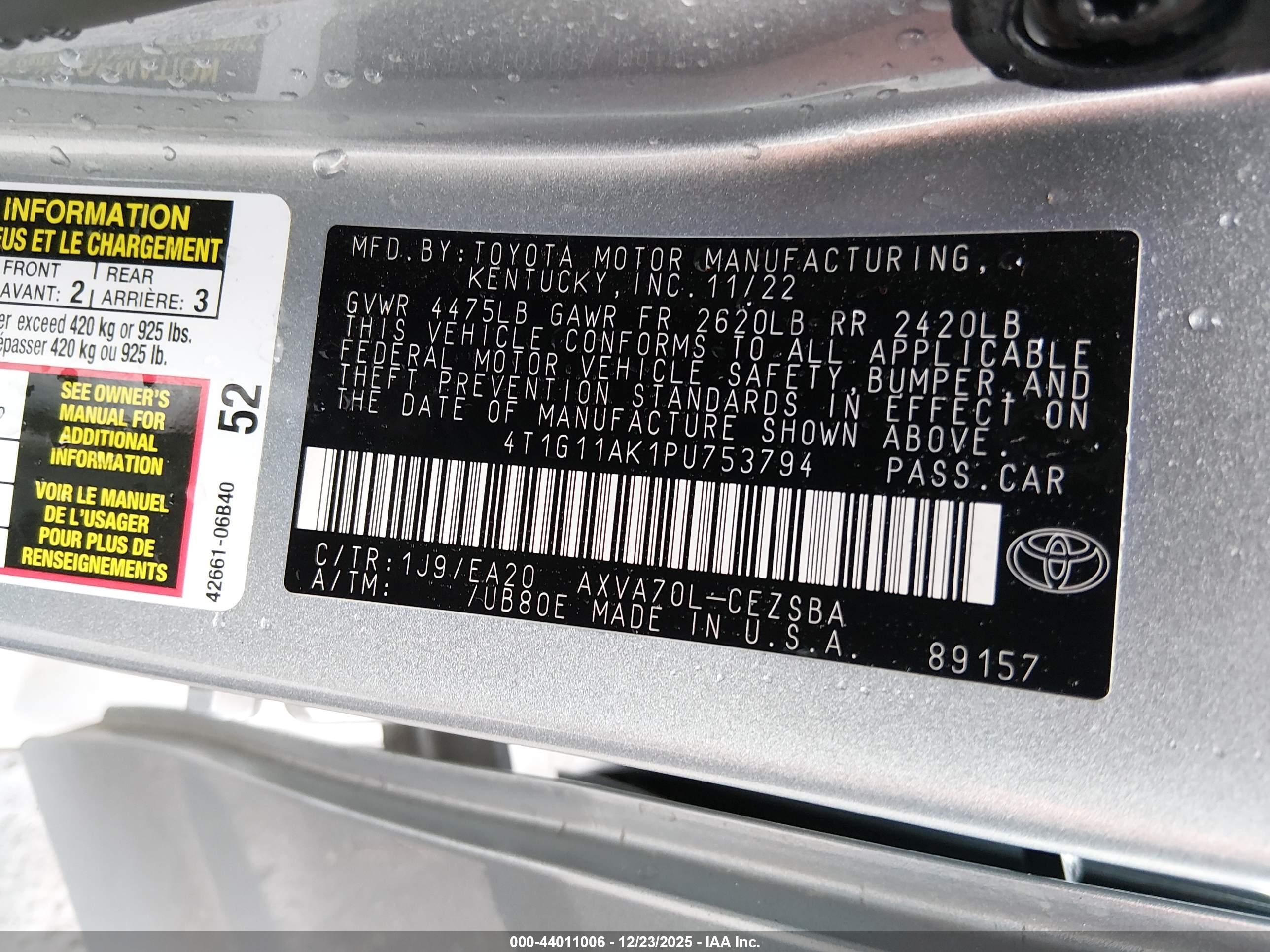 TOYOTA CAMRY image 9