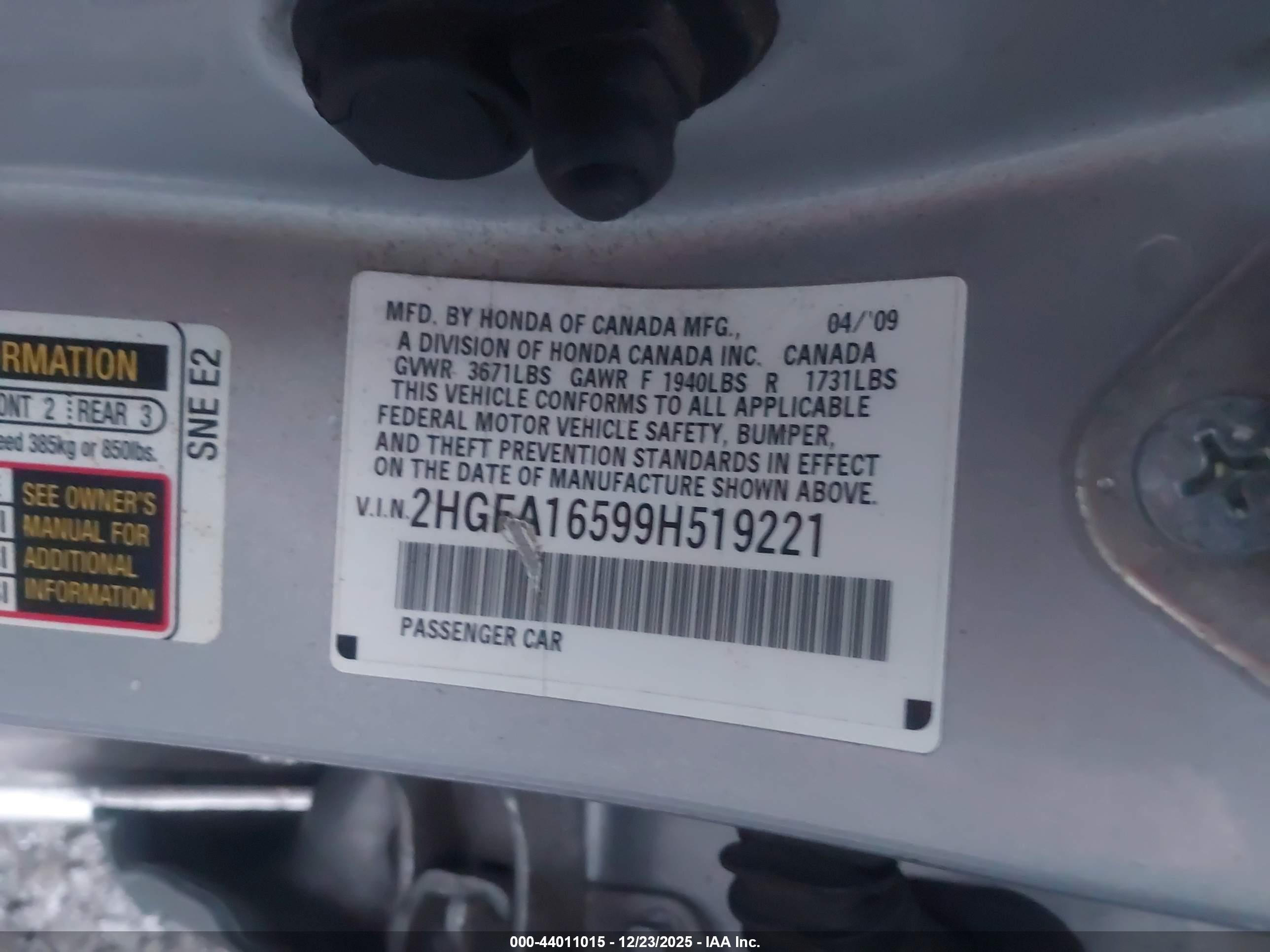 HONDA CIVIC image 9