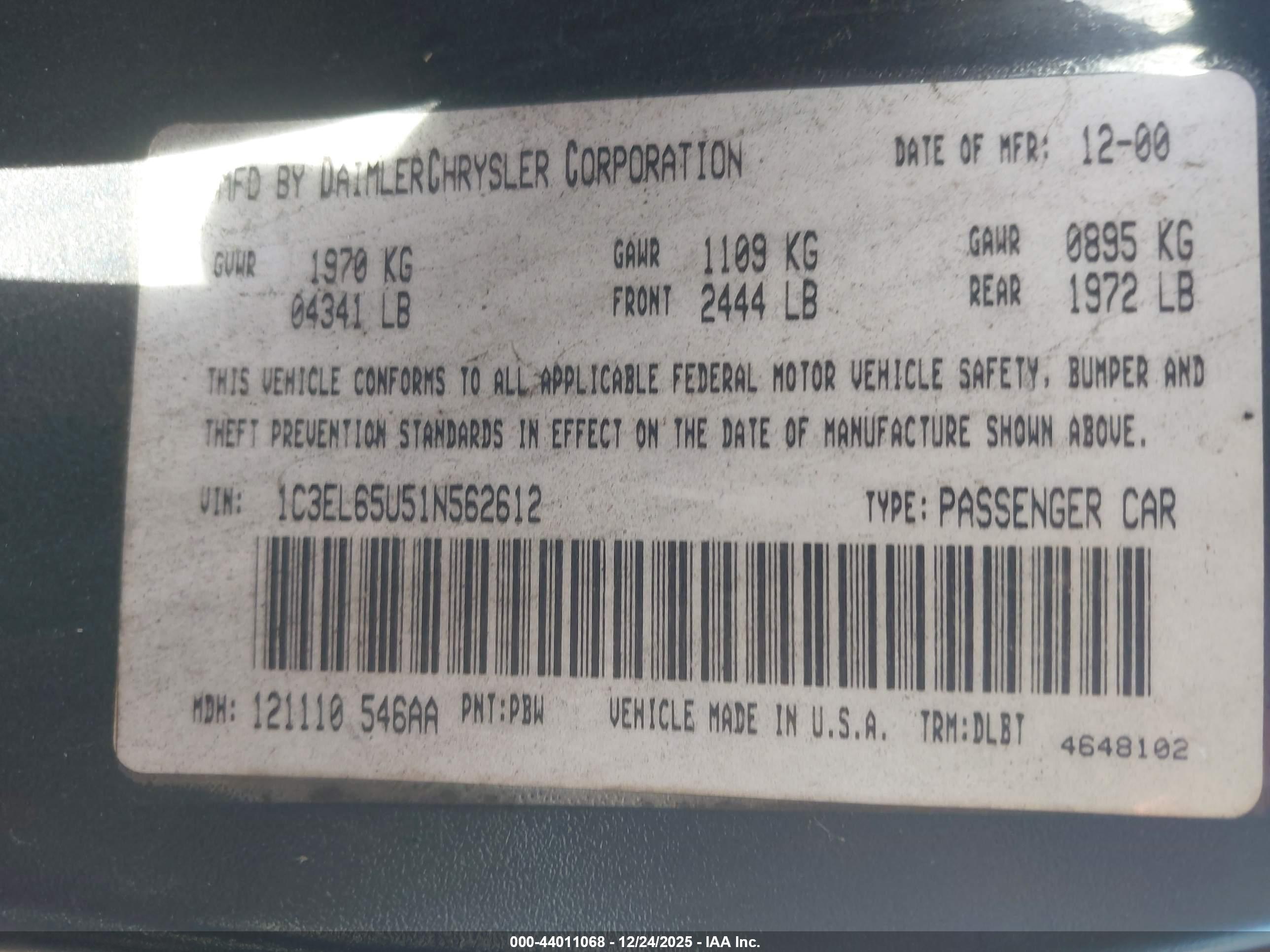 CHRYSLER SEBRING image 9