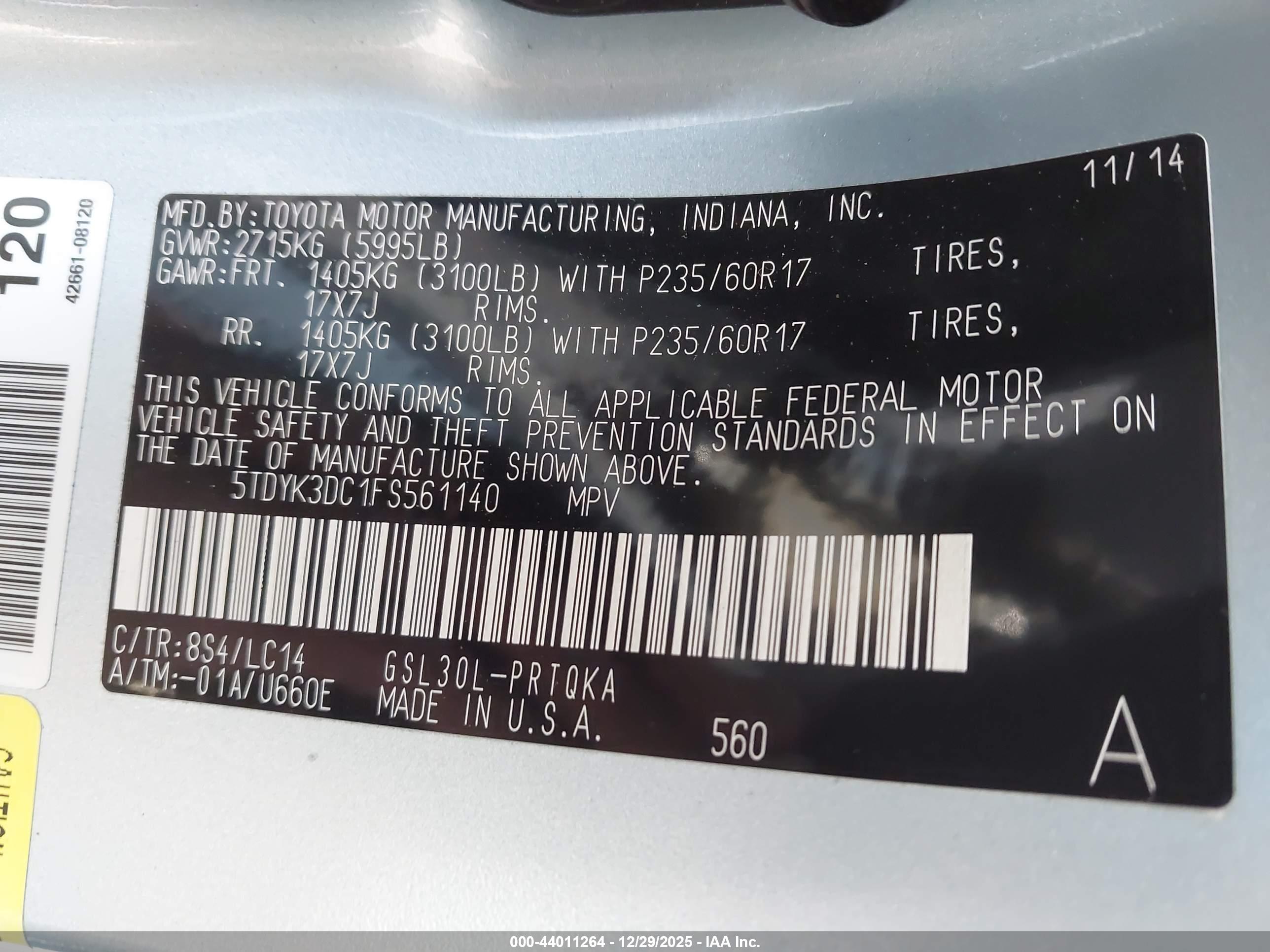 TOYOTA SIENNA image 9