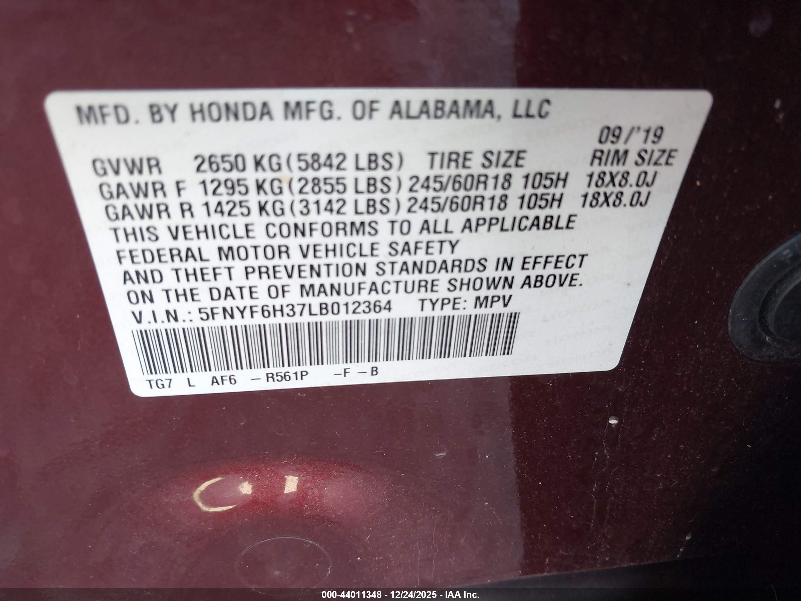 HONDA PILOT image 9